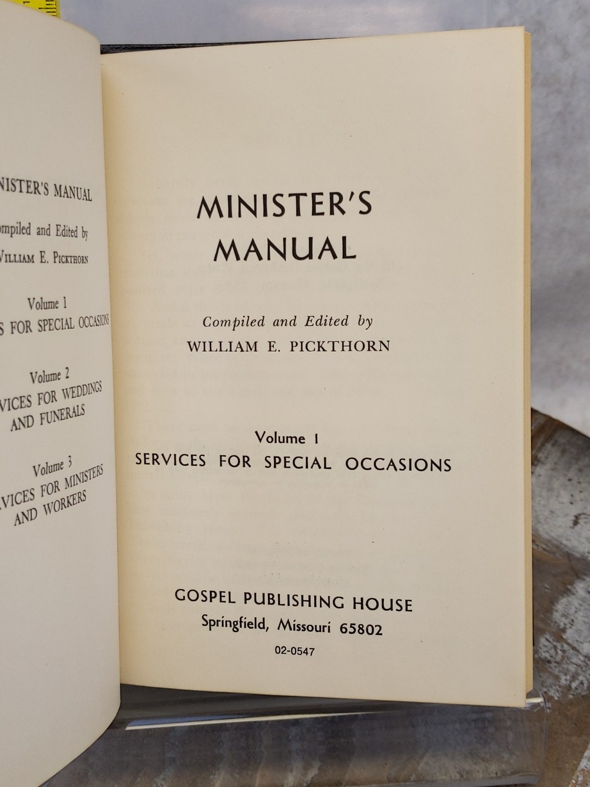 Minister’s Manual by William Pickthorn Complete 3 Volume Set 1965 Hardcover