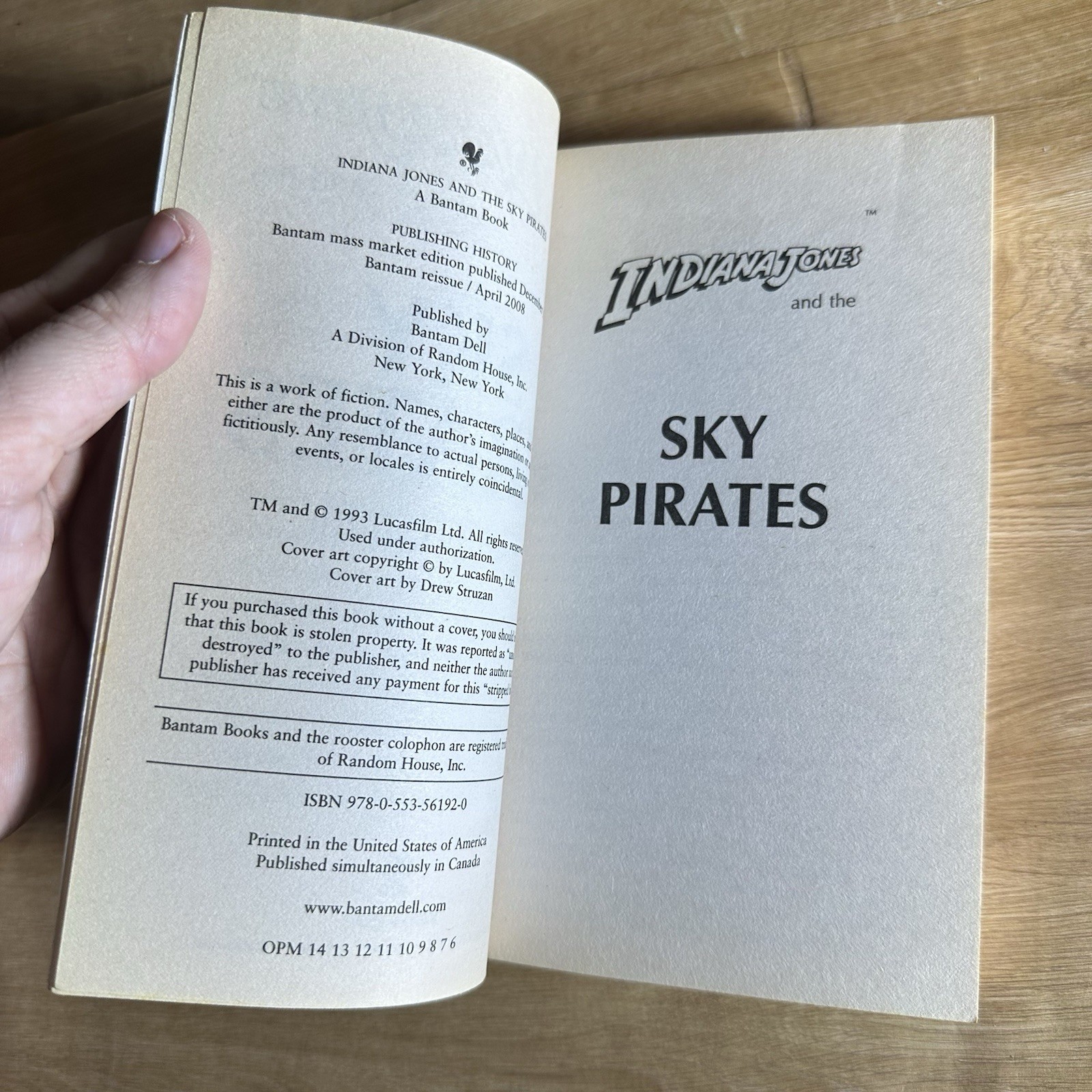 Indiana Jones and the Sky Pirates Martin Caidin Bantam Books Unread Paperback