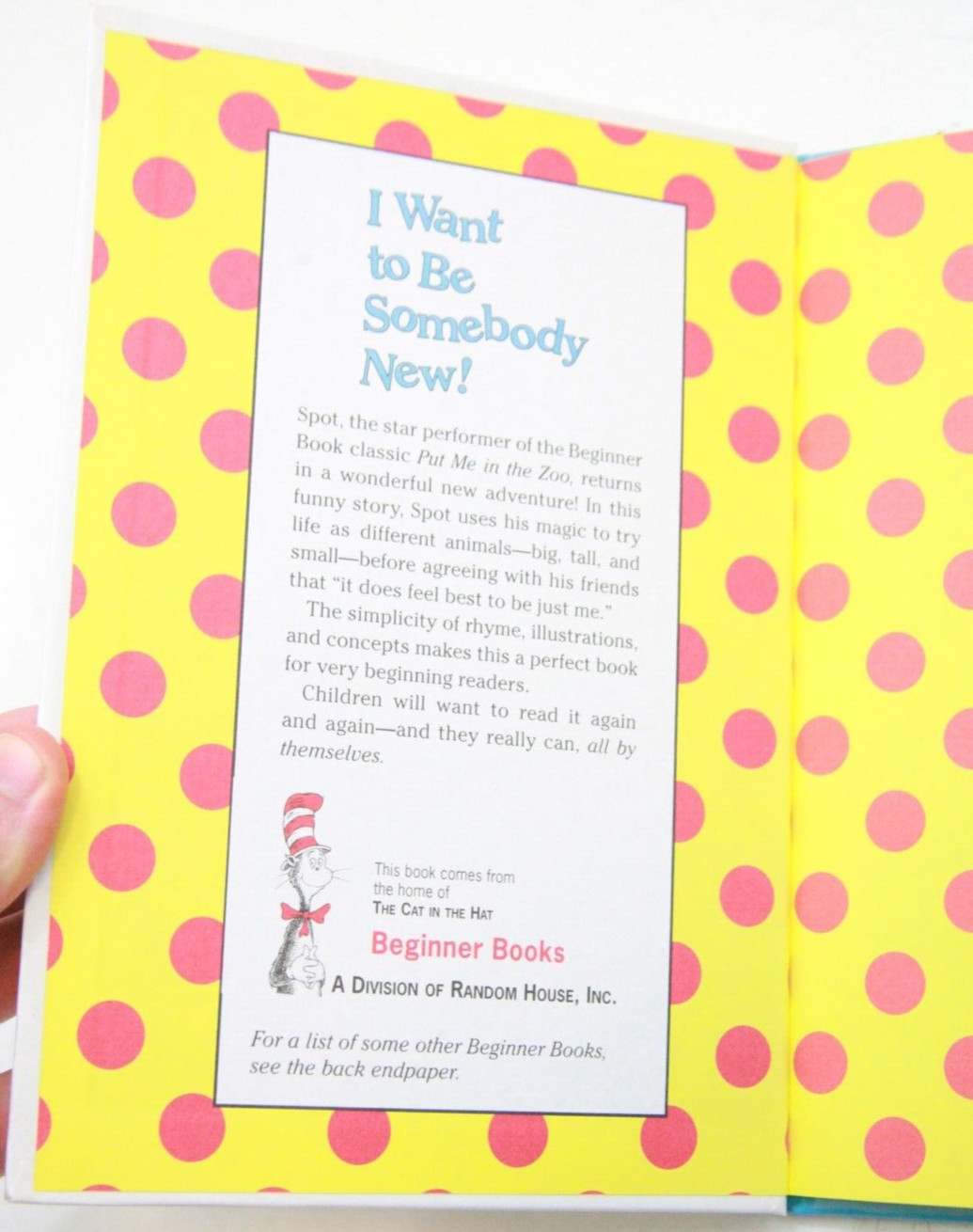I Want to Be Somebody New! Beginner Childrens Book Robert Lopshire Hardcover P55