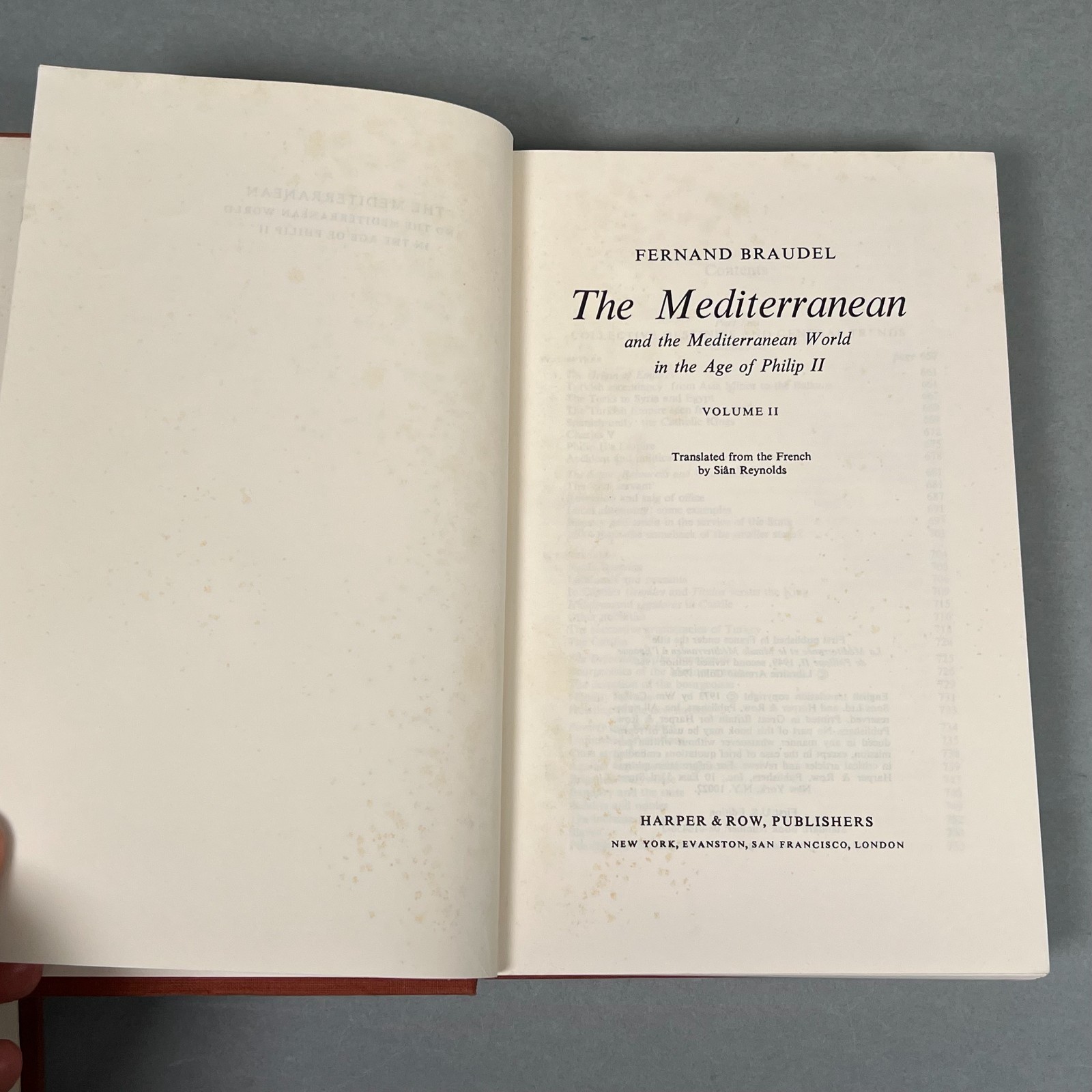 2 Vol. Set Fernand Braudel Mediterranean World in the Age Philip II 1972 1st US