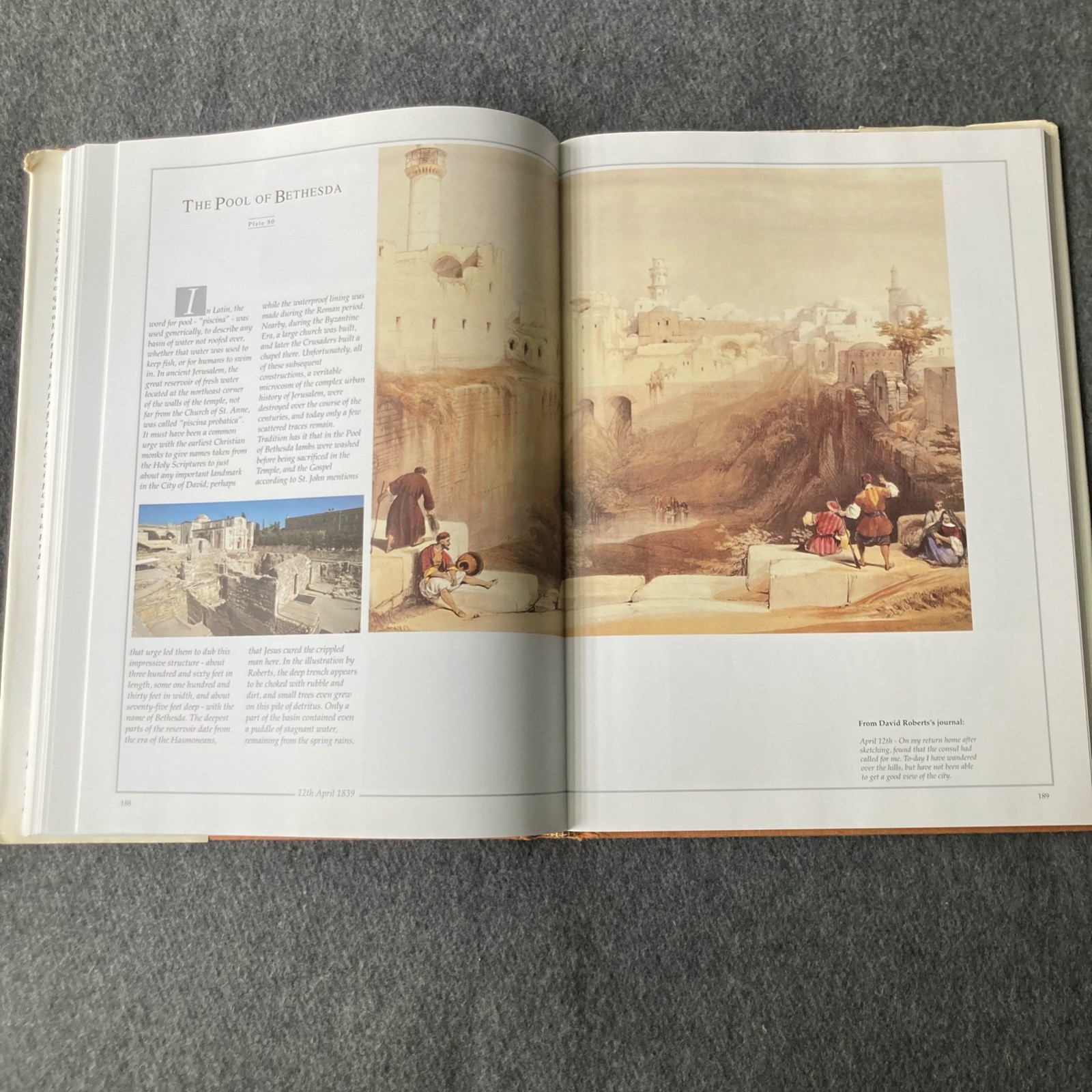 The Holy Land Yesterday and Today by David Roberts Lithographs & Prints 1994 HC