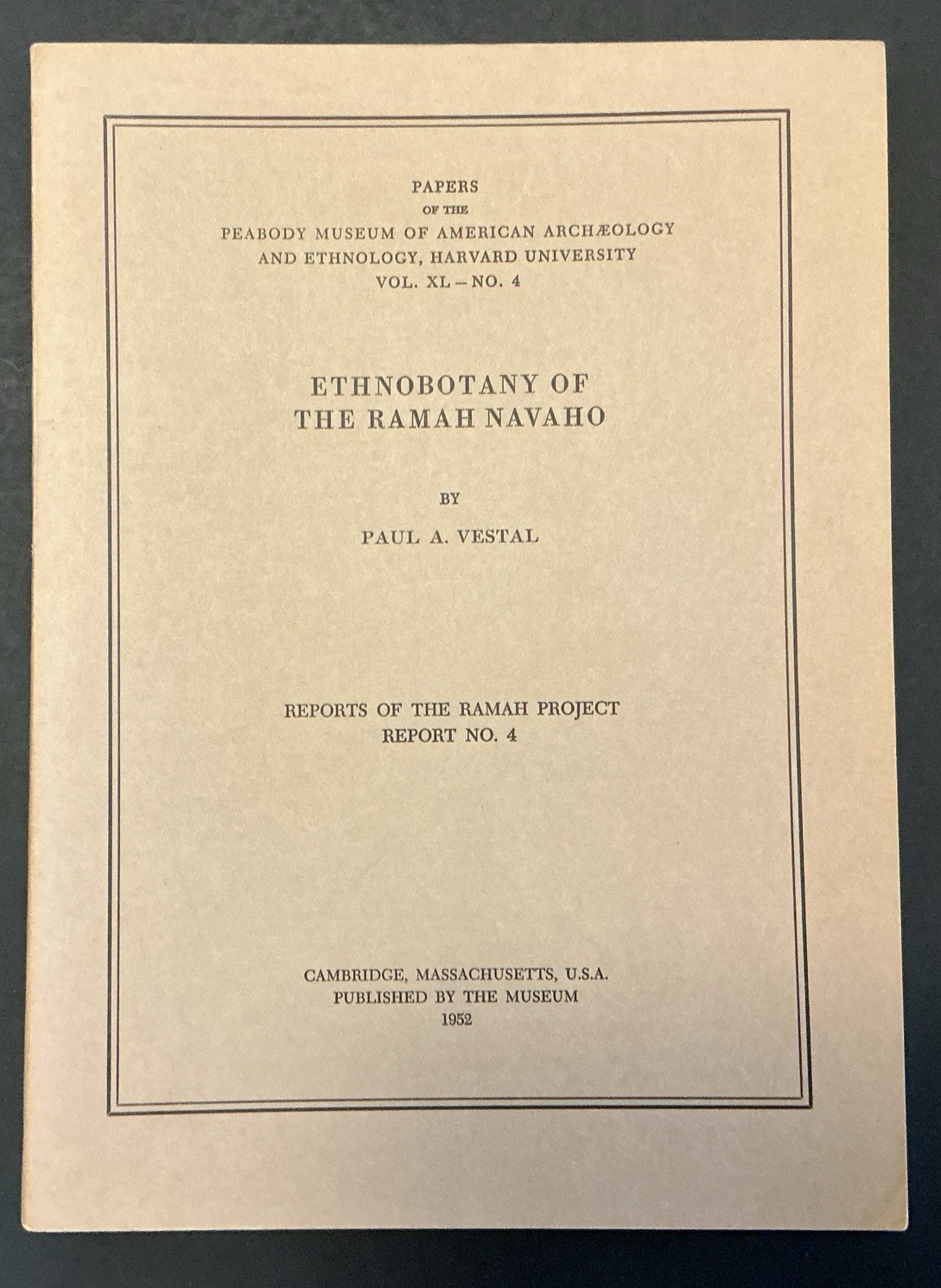 Ethnobotany of the Ramah Navaho