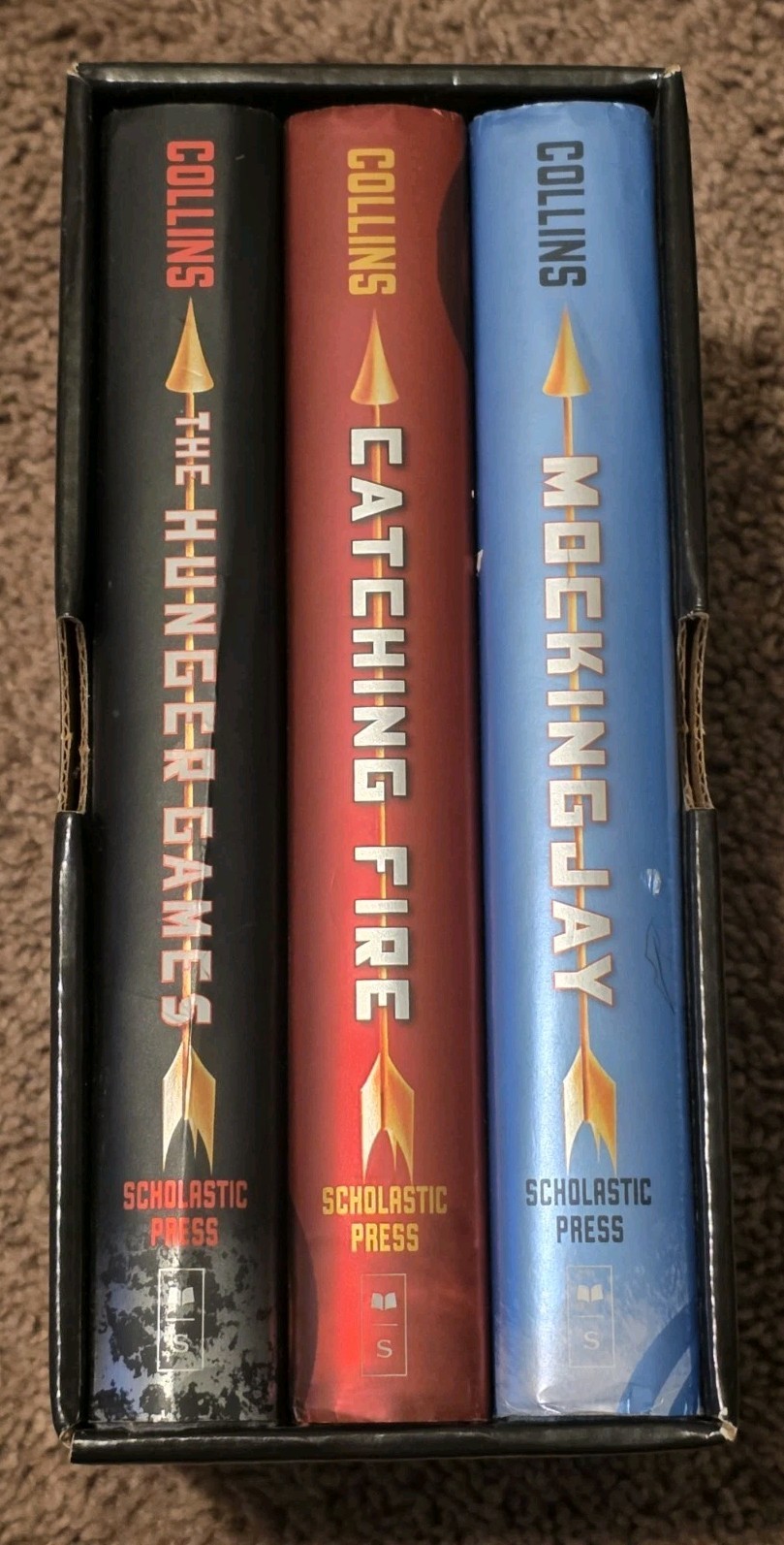 THE HUNGER GAMES Trilogy Hardcover Set Suzanne Collins Scholastic 1st Ed
