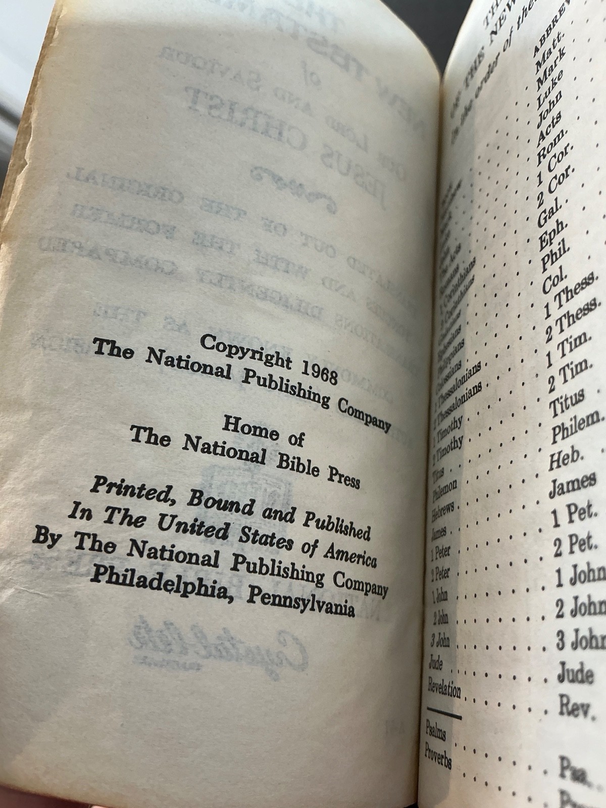 Vintage Pocket New Testament Bible 1968 National Bible Press Red USA Jesus