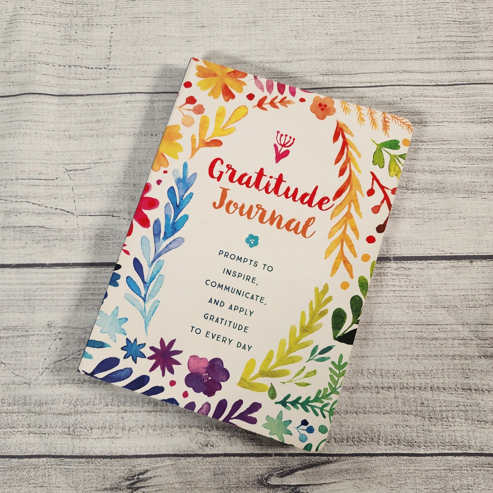 Chartwell Books Gratitude Journal Floral Watercolor Hardcover 204 Pages Prompts