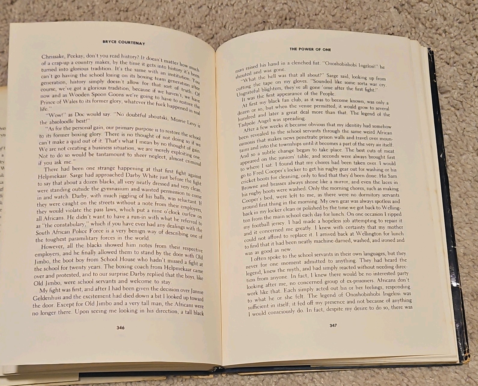 The Power of One by Bryce Courtenay (1989, Hardcover w/ Dust Jacket) BOMC Edtn.
