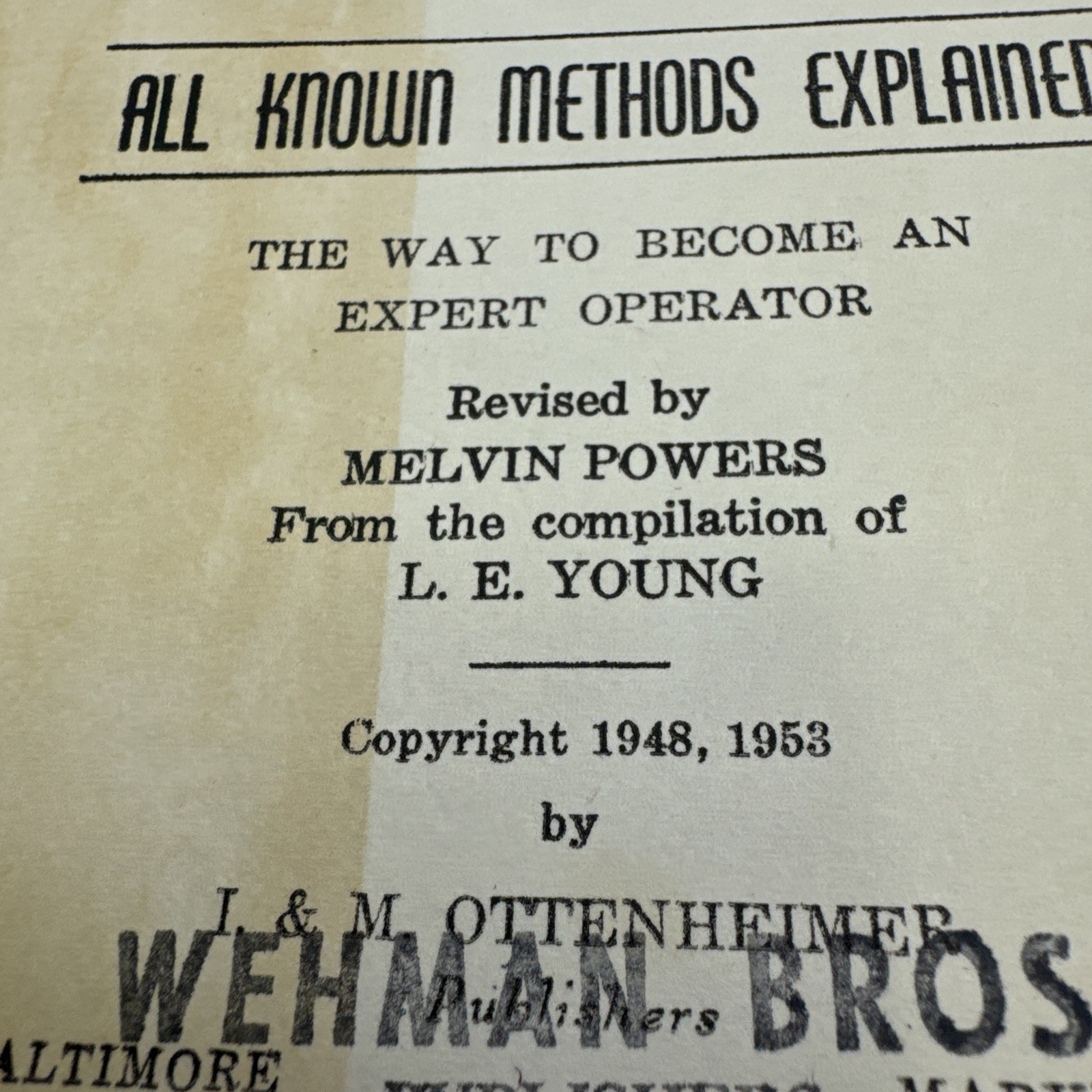 The Science of Hypnotism from Compilation L. E. Young 1953 Revised Melvin Powers