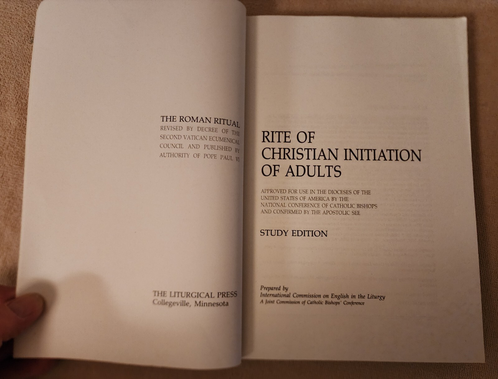 Rite of Christian Initiation of Adults RCIA Study Edition 1988 Liturgical Press