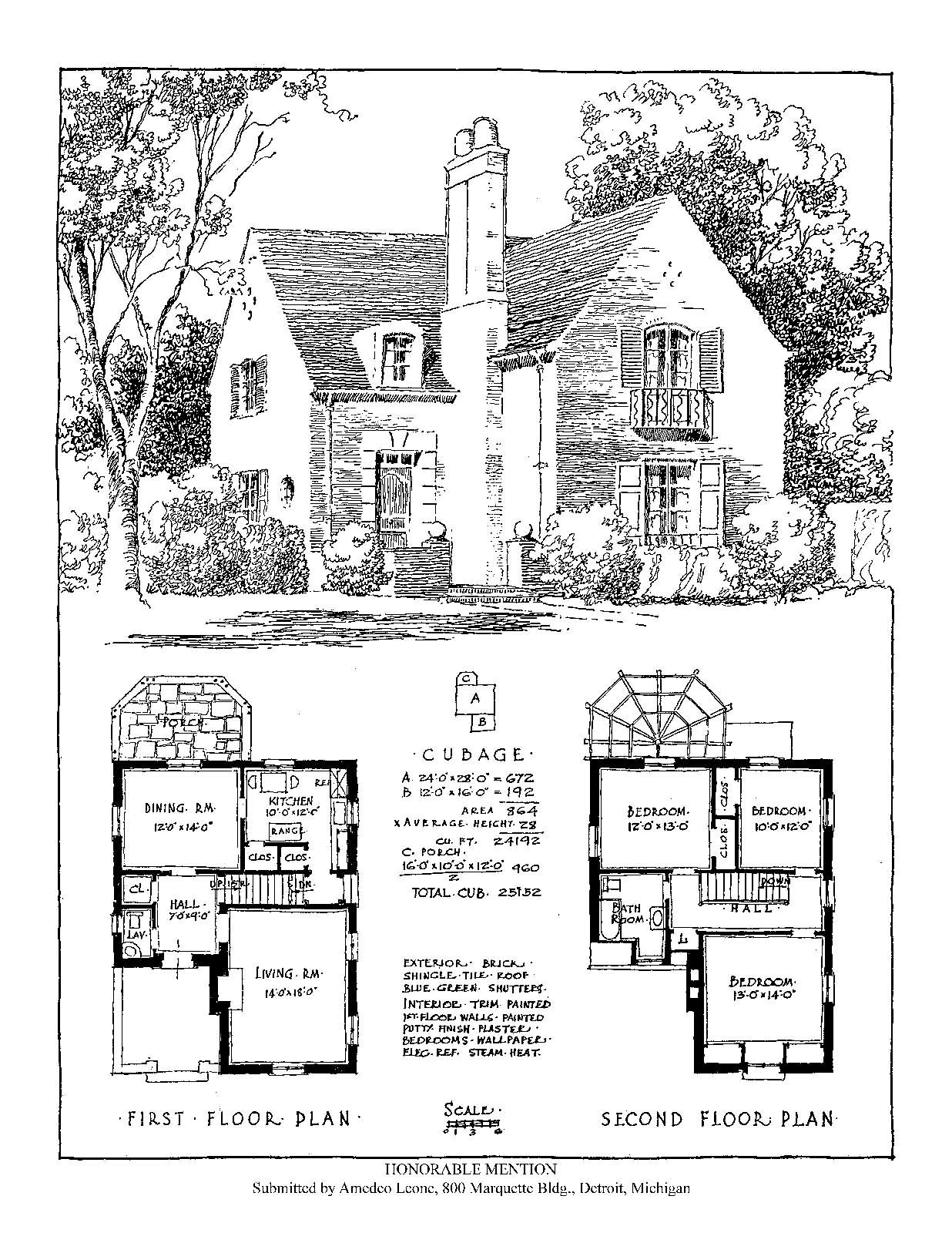 House Design Competitions – Book 11 Drawings – Detroit Free Press -1928