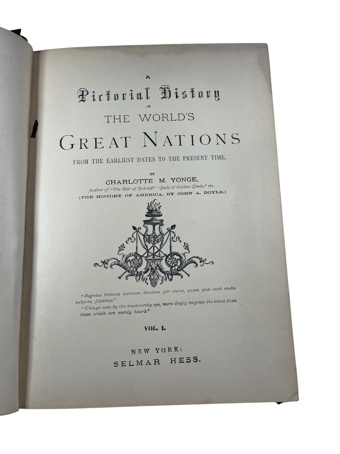 Pictorial History World’s Great Nations Yonge 1882 Vol I Selmar Hess Antique