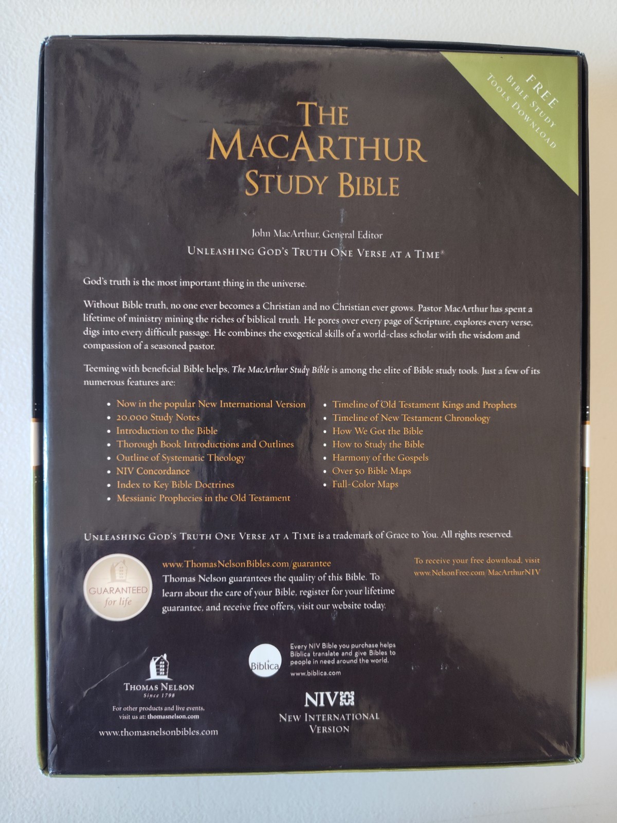 The MacArthur Study Bible: NIV Sunset Pink Leathersoft in Box Clean 2013