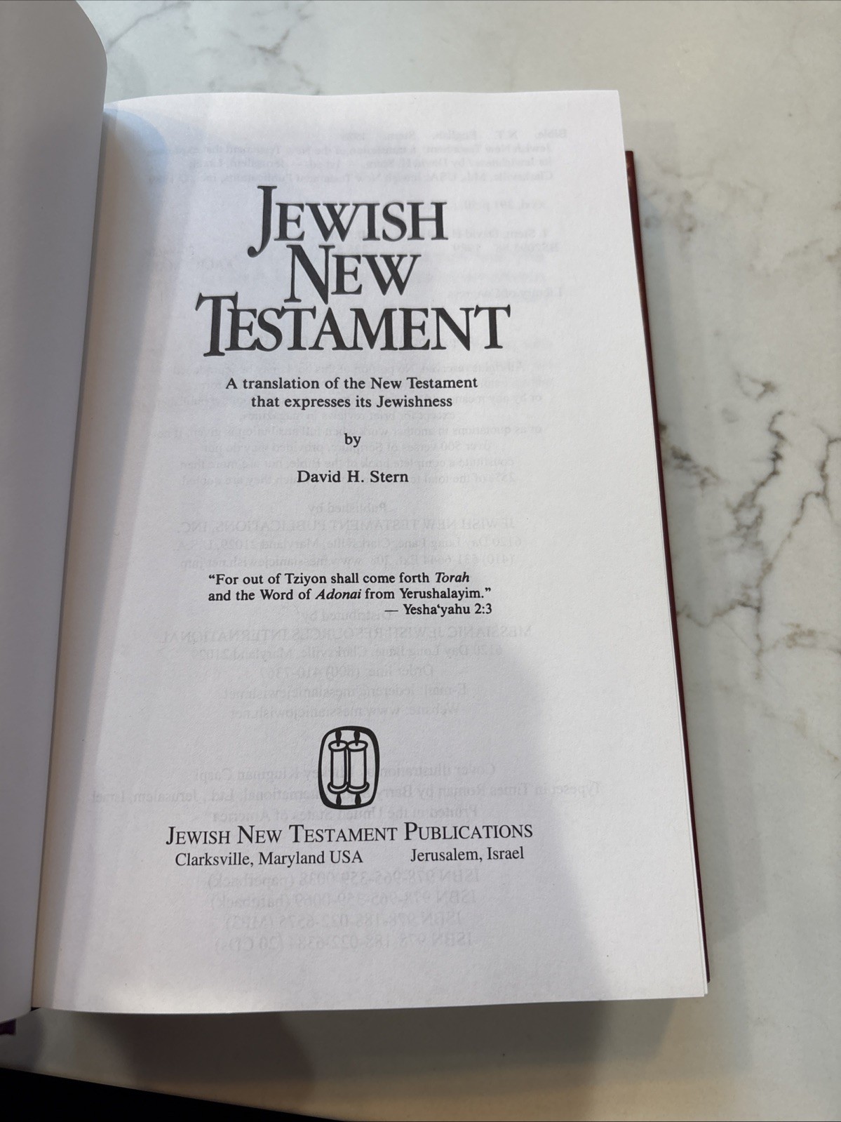 THE JEWISH NEW TESTAMENT: A TRANSLATION OF THE NEW By David H. Stern – HC- NEW
