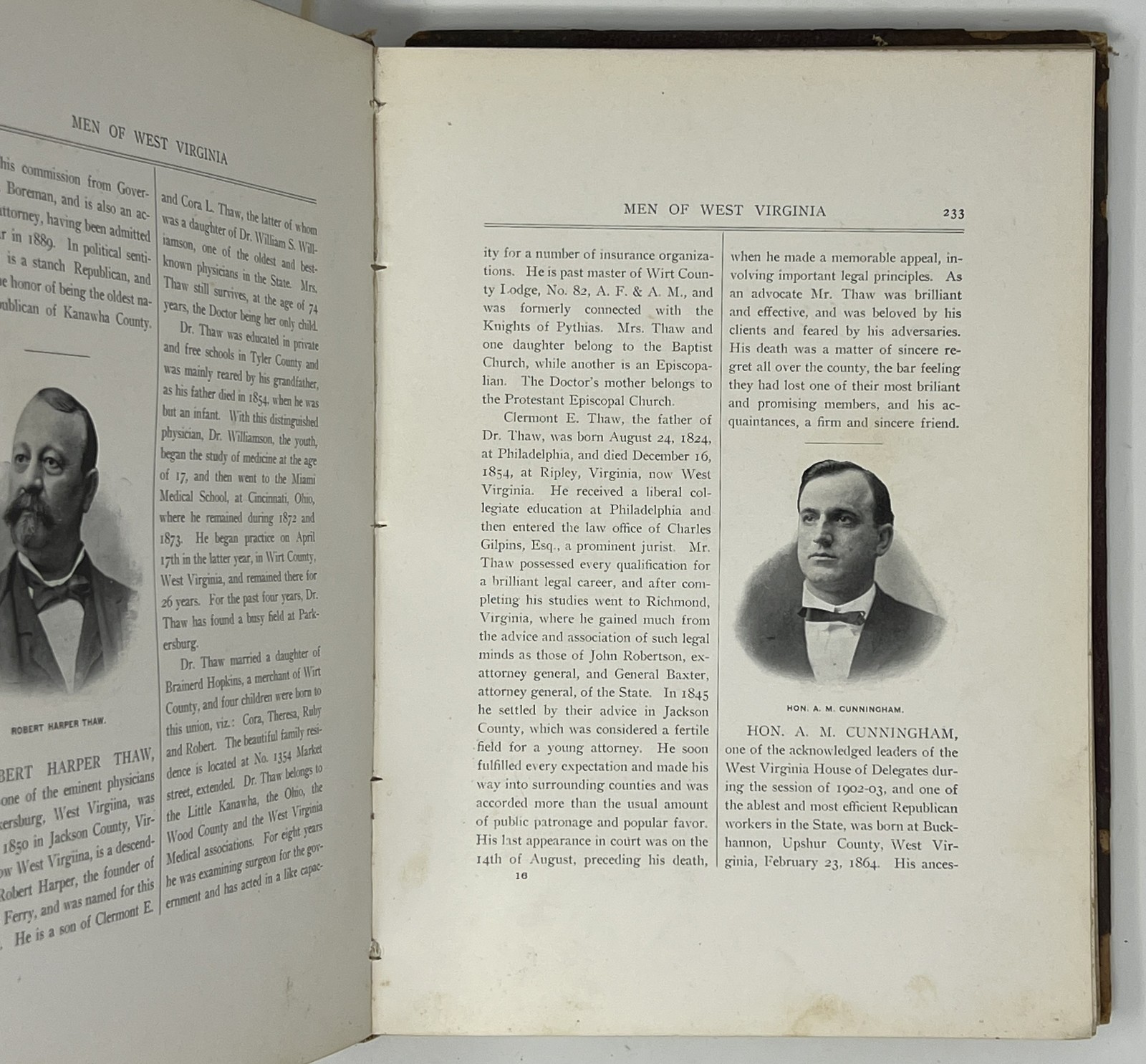 VTG Men of West Virginia: Vol. I – 1903 Leather HC Pub. by Biographical Pub. Co.