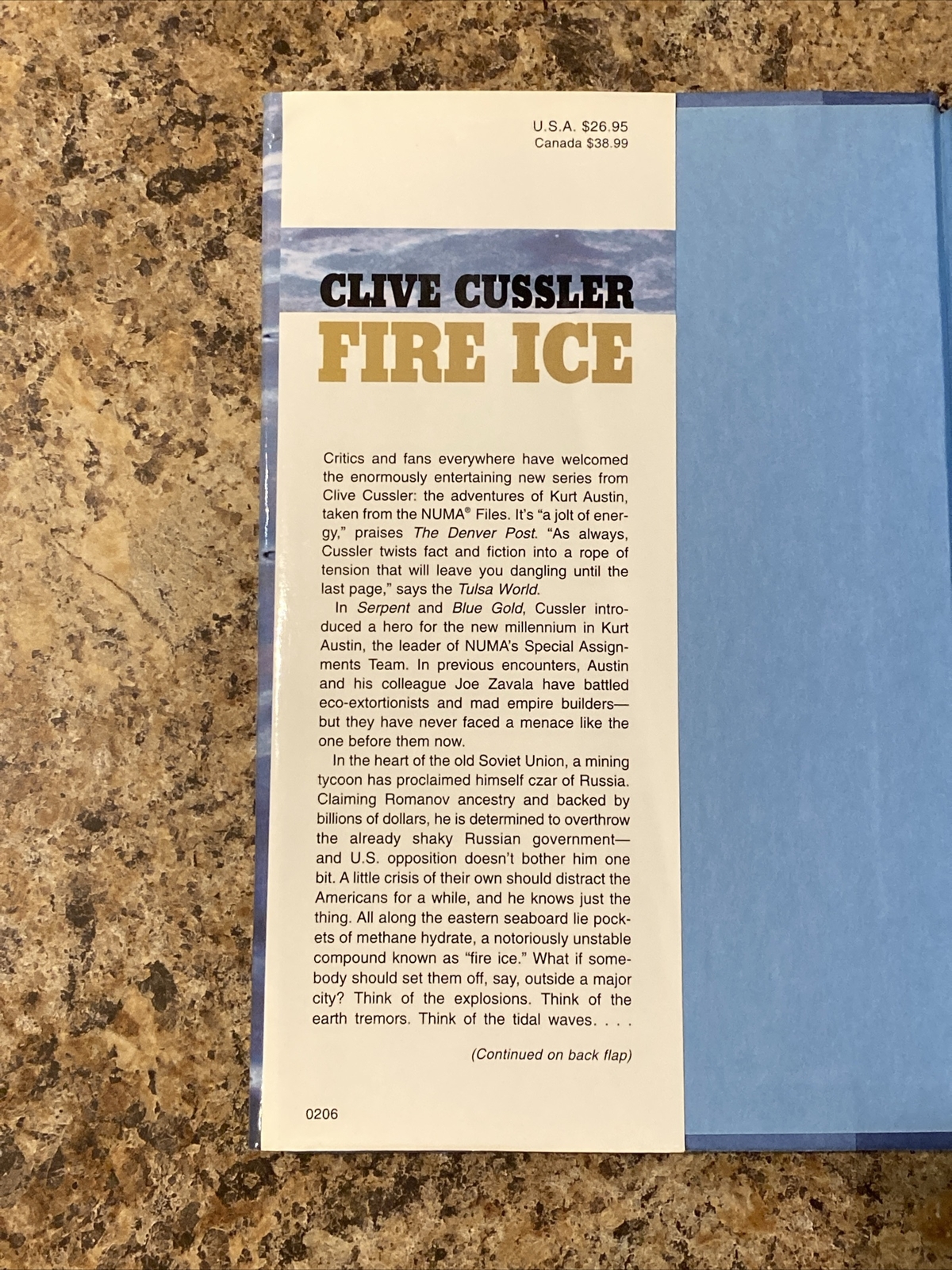 Fire Ice SIGNED By Clive Cussler – 1st Printing Very Good+ HC