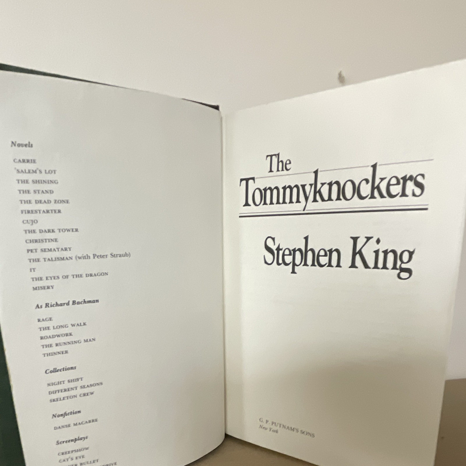 Stephen King The Tommyknockers Hardcover English Horror Fiction Novel Adults