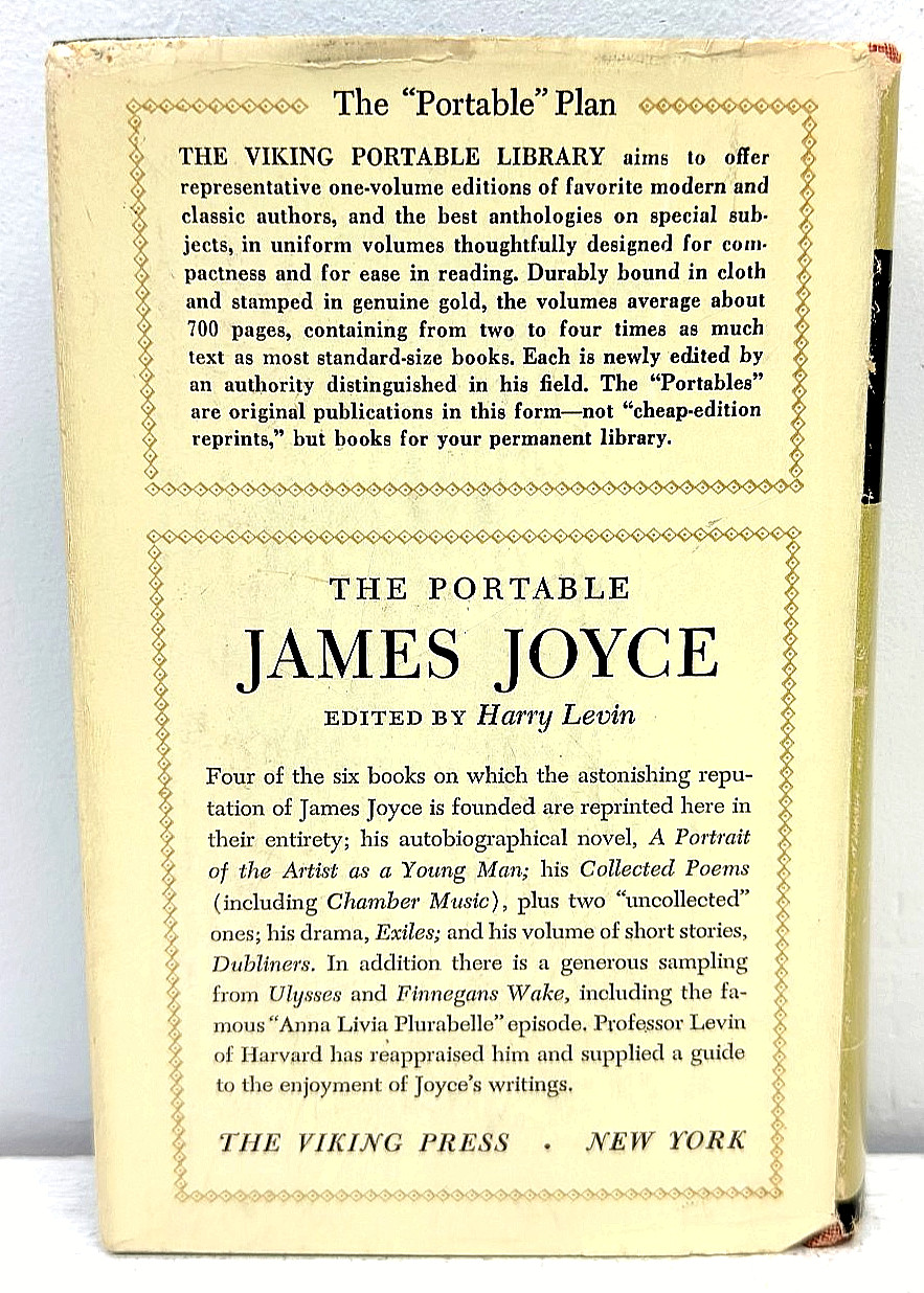 The Portable James Joyce Viking Press 1947 HC DJ Dubliners Ulysses