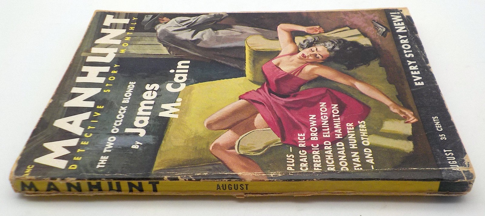 MANHUNT Detective Story Monthly Magazine August 1953 James M. Cain