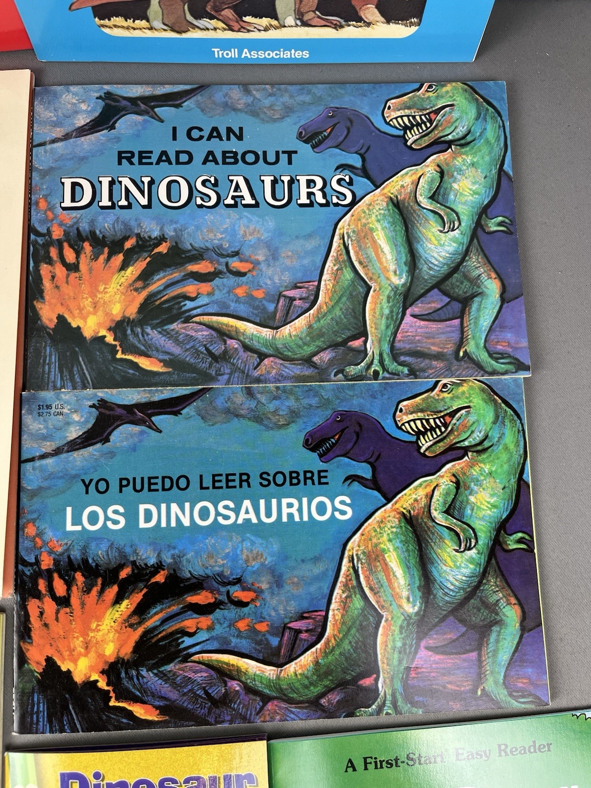 Lot of 8 Vintage Troll Associates Dinosaur Books Dinos Prehistoric Animals