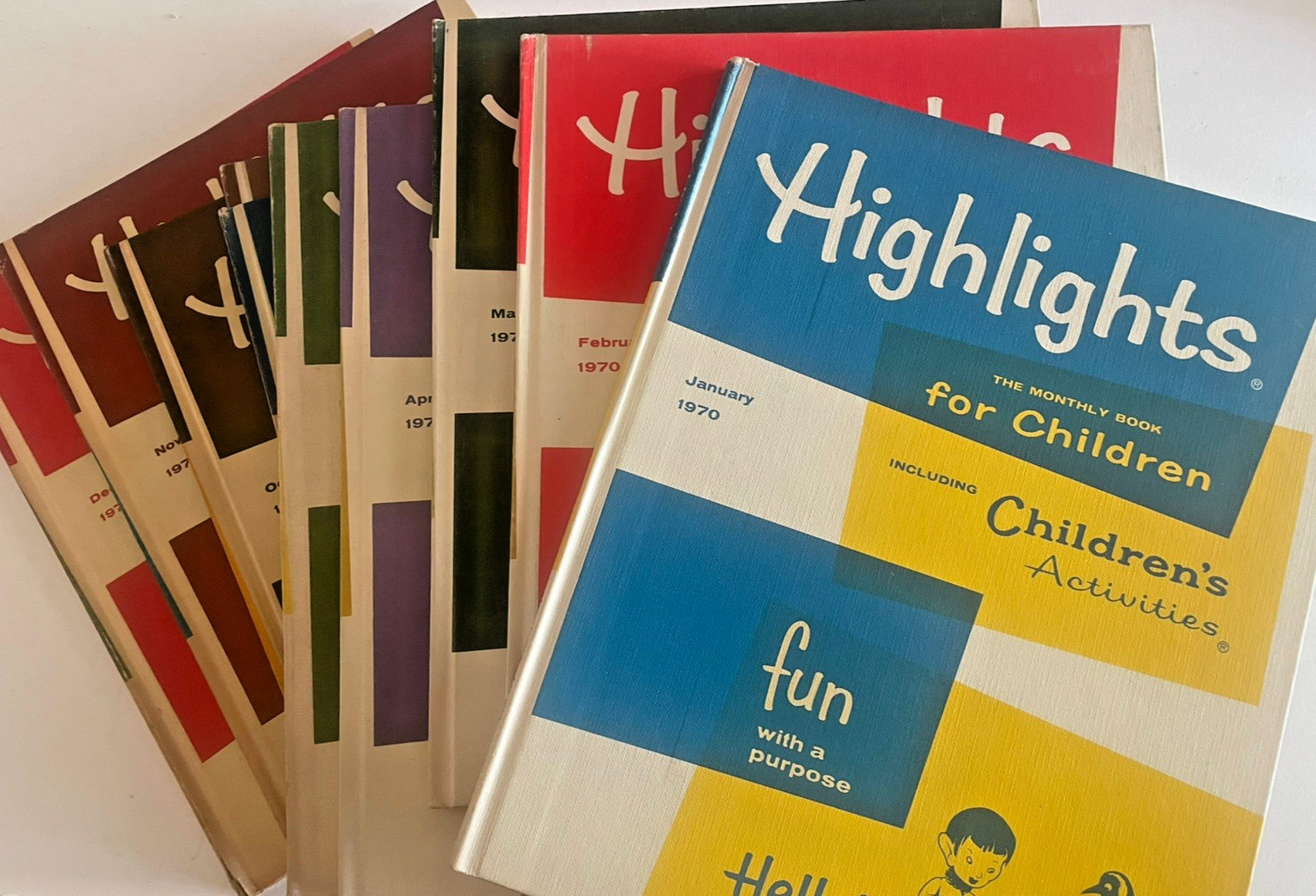 1970 Full Year of Highlights-The Monthly Book for Children-Hardcover