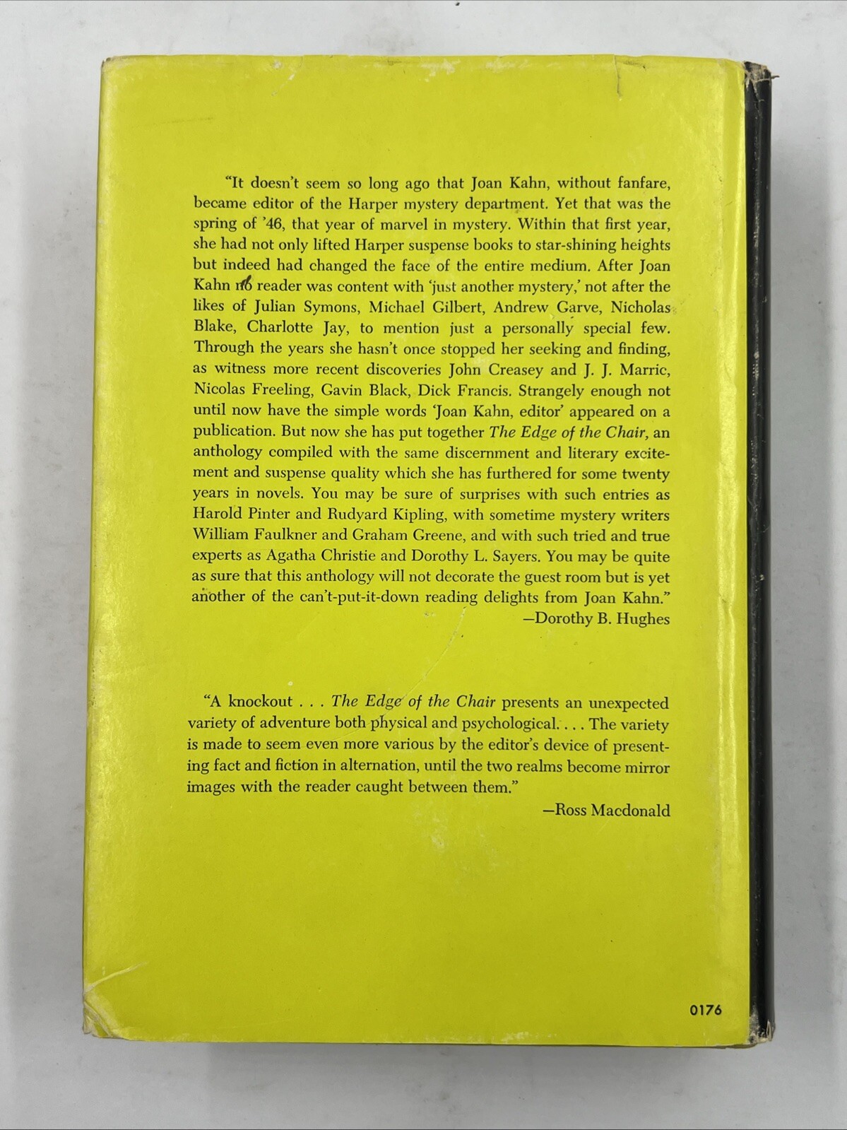 The Edge Of the Chair Joan Kahn editor Harper & Row 1st Ed HC w/DJ 1967 Suspense
