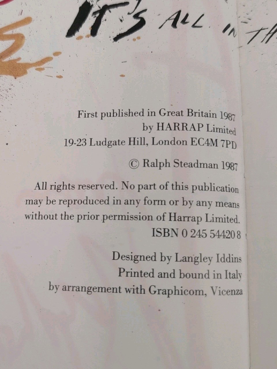 1987 Scar Strangled Banger Ralph Steadman 1st Edition *SIGNED CUSTOM GRAFFITI *