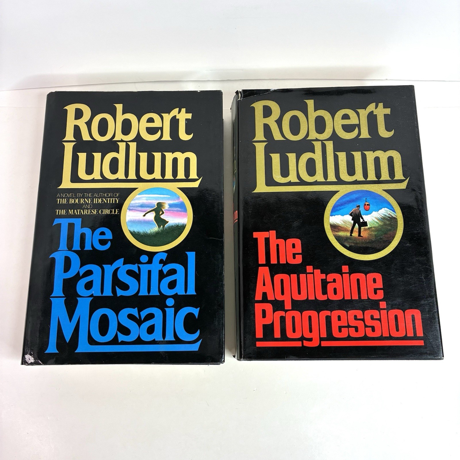 Robert Ludlum Book Lot of 4 Hardcover Novels Bourne Ultimatum Parsifal Mosaic