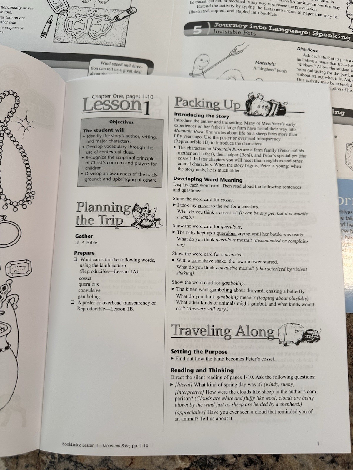 BJ BookLinks: Mountain Born PB Chapter Book Yates/Unwin + Lesson Plans