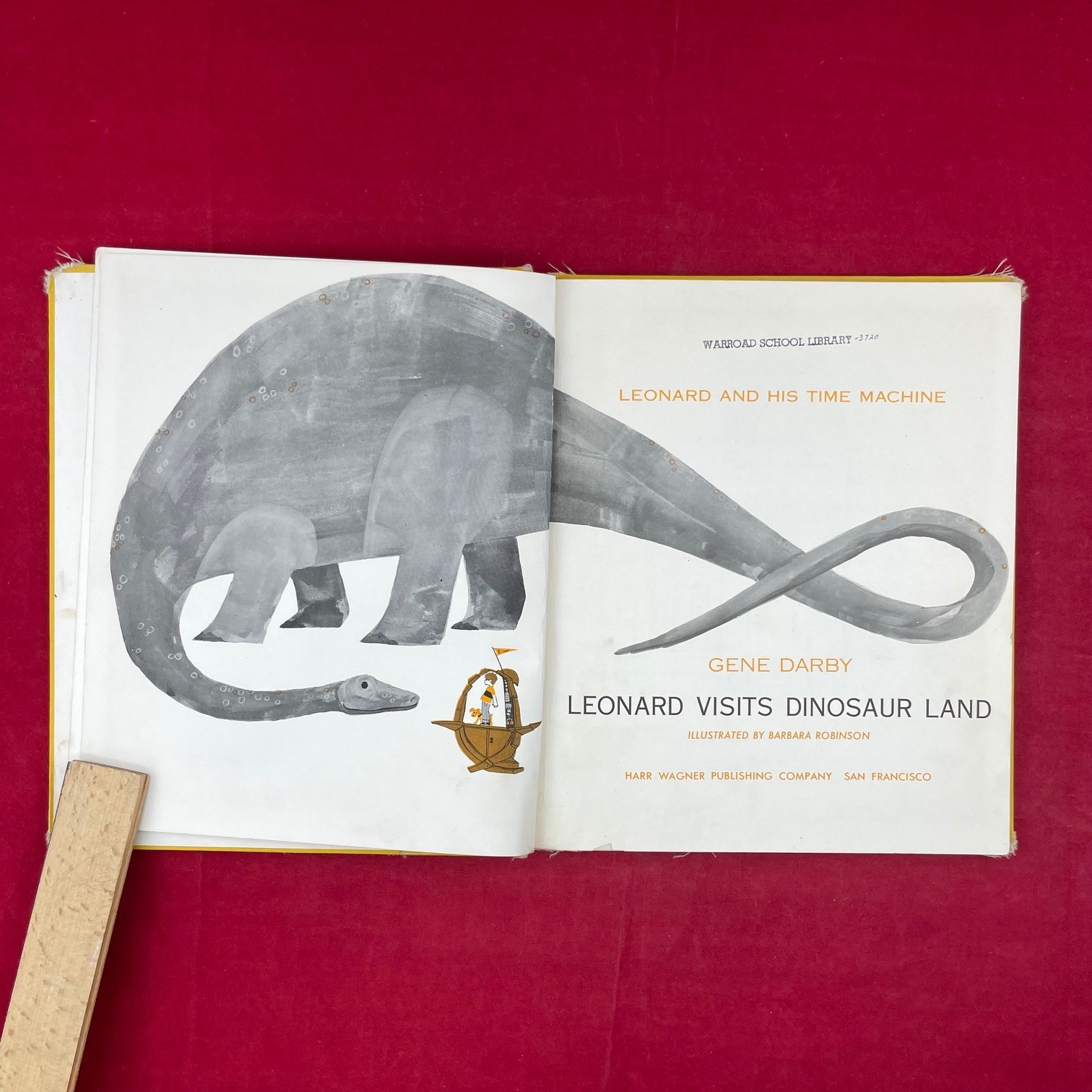 Vintage 1965 Leonard Visits Dinosaur Land Gene Darby Hardcover Book – Discard
