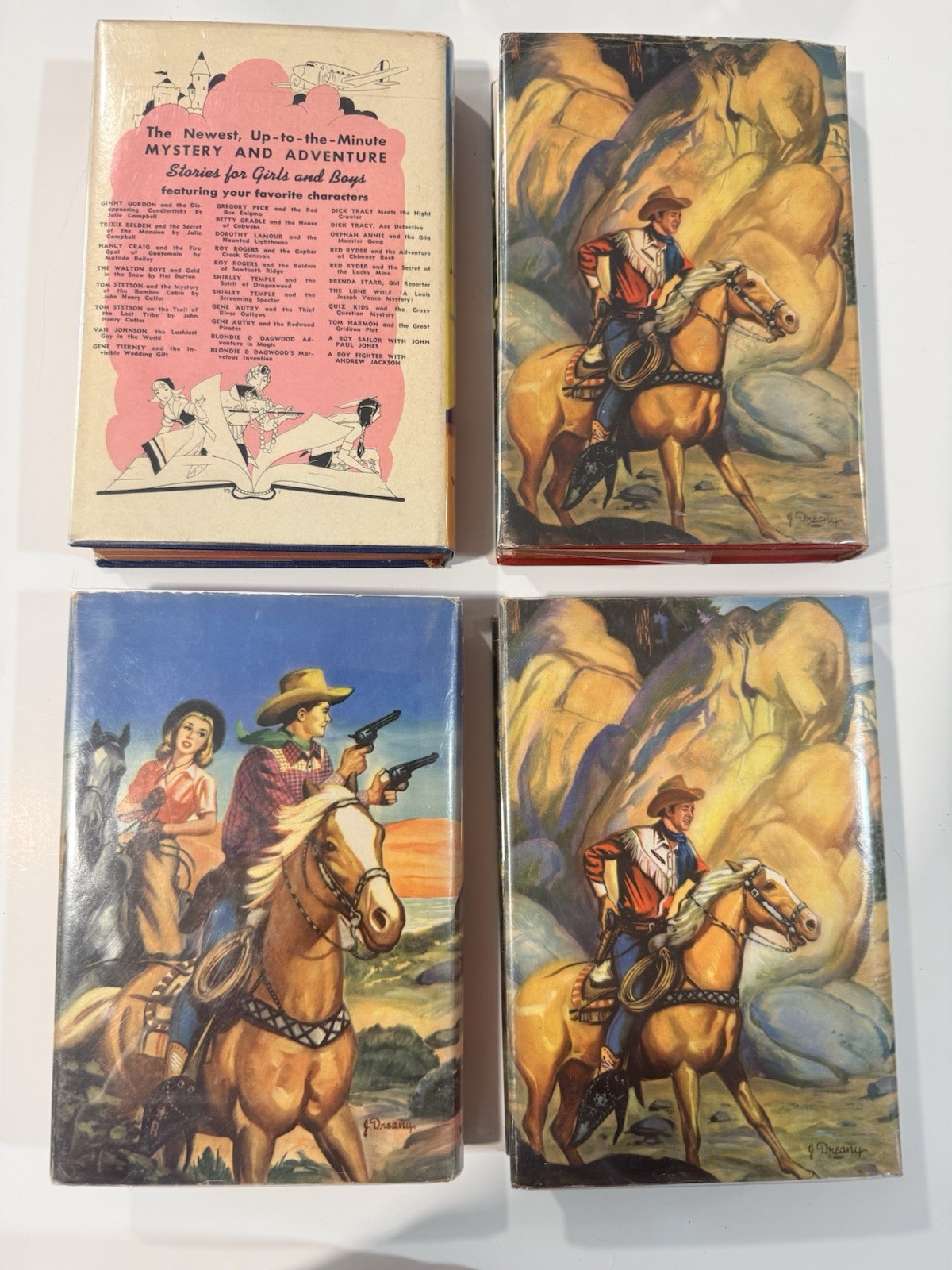 Lot of 4 Vintage Roy Roger’s Whitman Hardcovers Western Books 1944 A+++