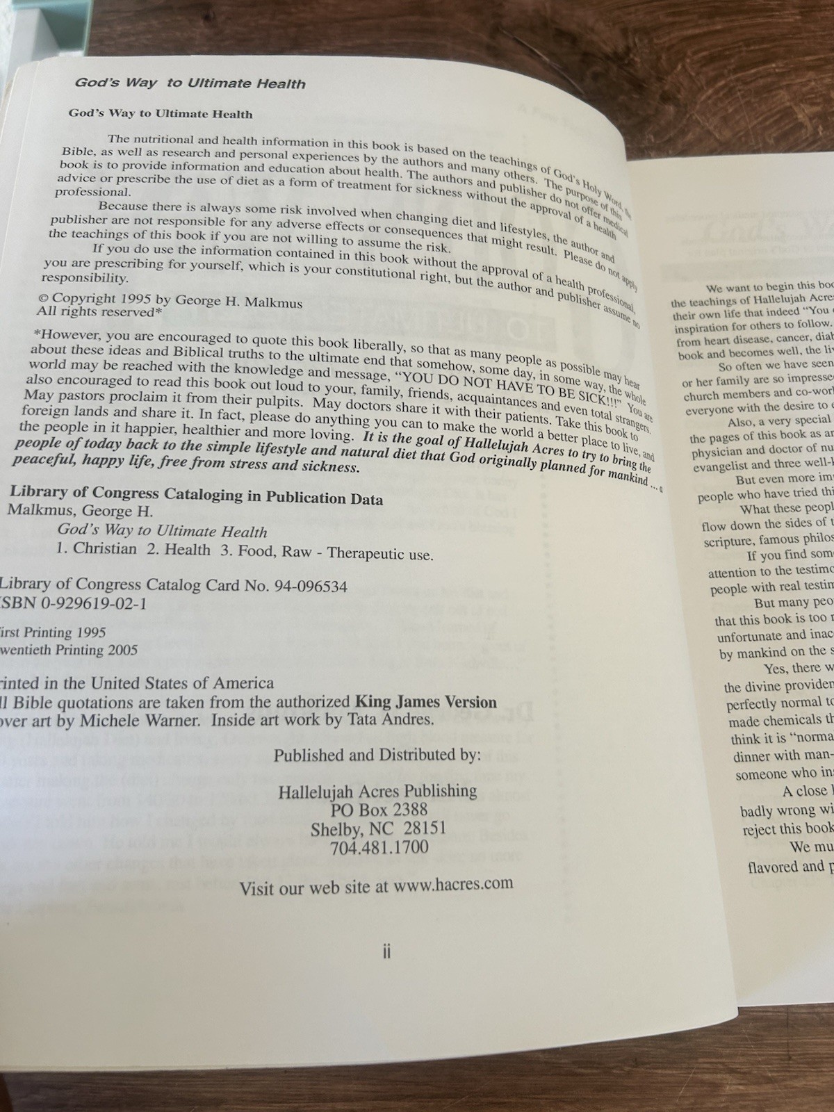 God’s Way to Ultimate Health : A Common Sense Guide for the Elimi