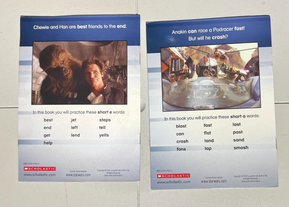 Star Wars Phonics Lee 2012 Quantity pack (Missing 2 Books 6/10)