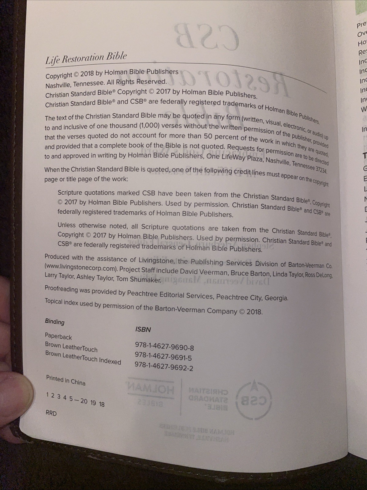 CSB Restoration Bible, Brown Leather-touch: Thumb-indexed