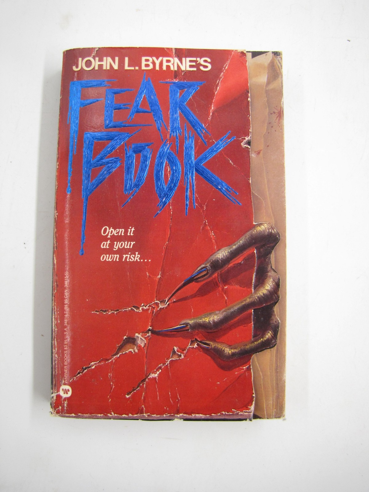 WARNER BOOKS JOHN L. BYRNE’S FEAR BOOK 1988 HORROR PAPERBACK VINTAGE RED COVER