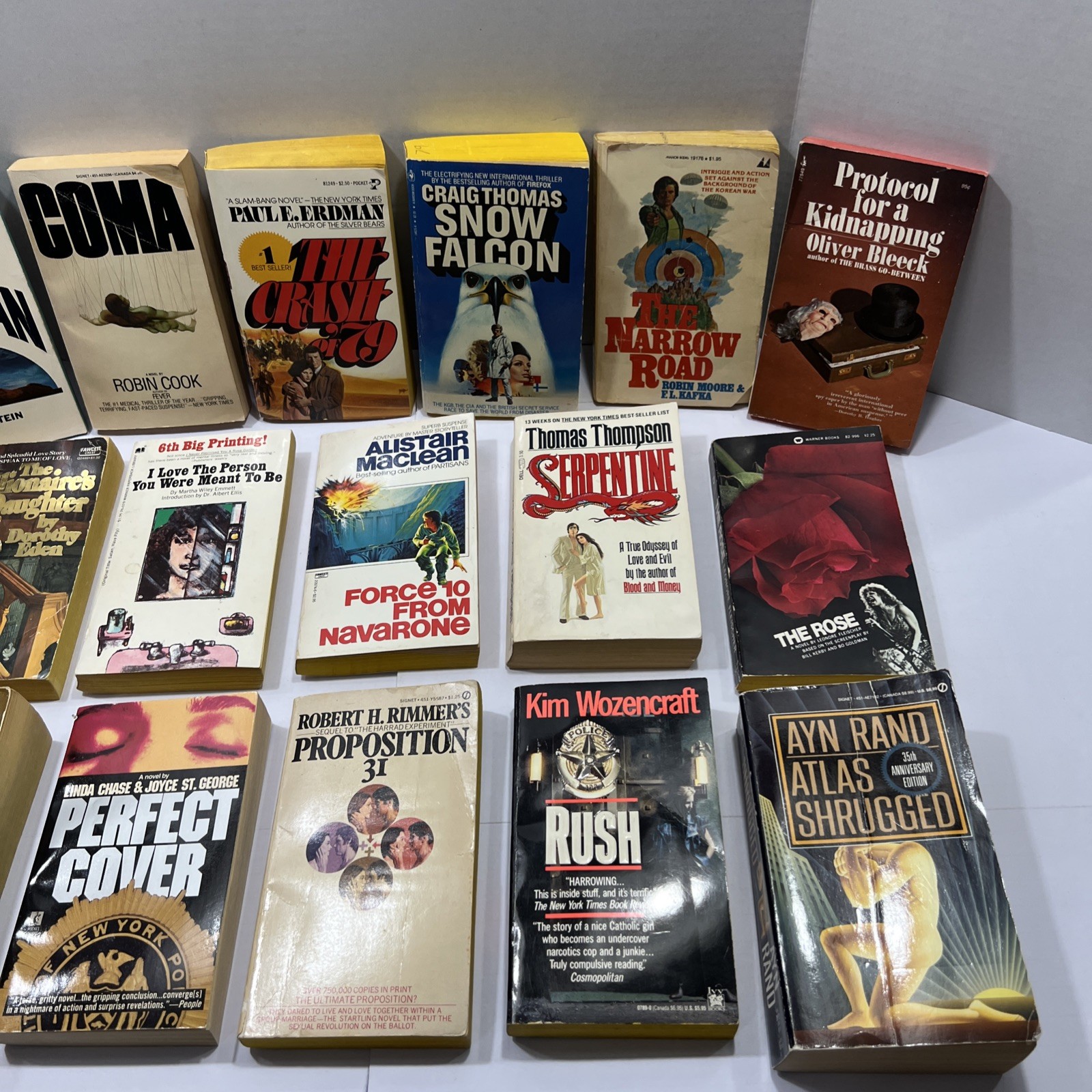 Lot of 16 Mixed Vintage Fiction Mystery Fantasy Crime Books Various Authors PB