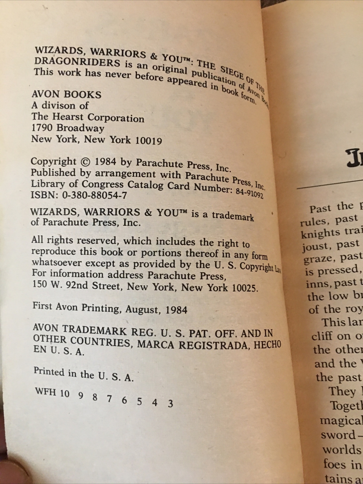 Wizards, Warriors & You #2: The Siege of the DragonRiders CYOA Gamebook 1984