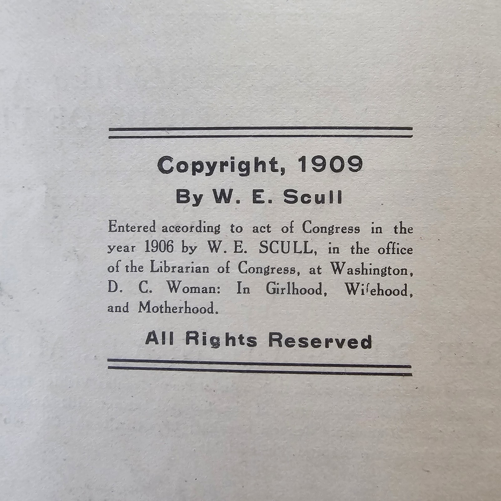 Life Knowledge or Women’s Responsibilities and Duties By Myers Solis-Cohen 1909