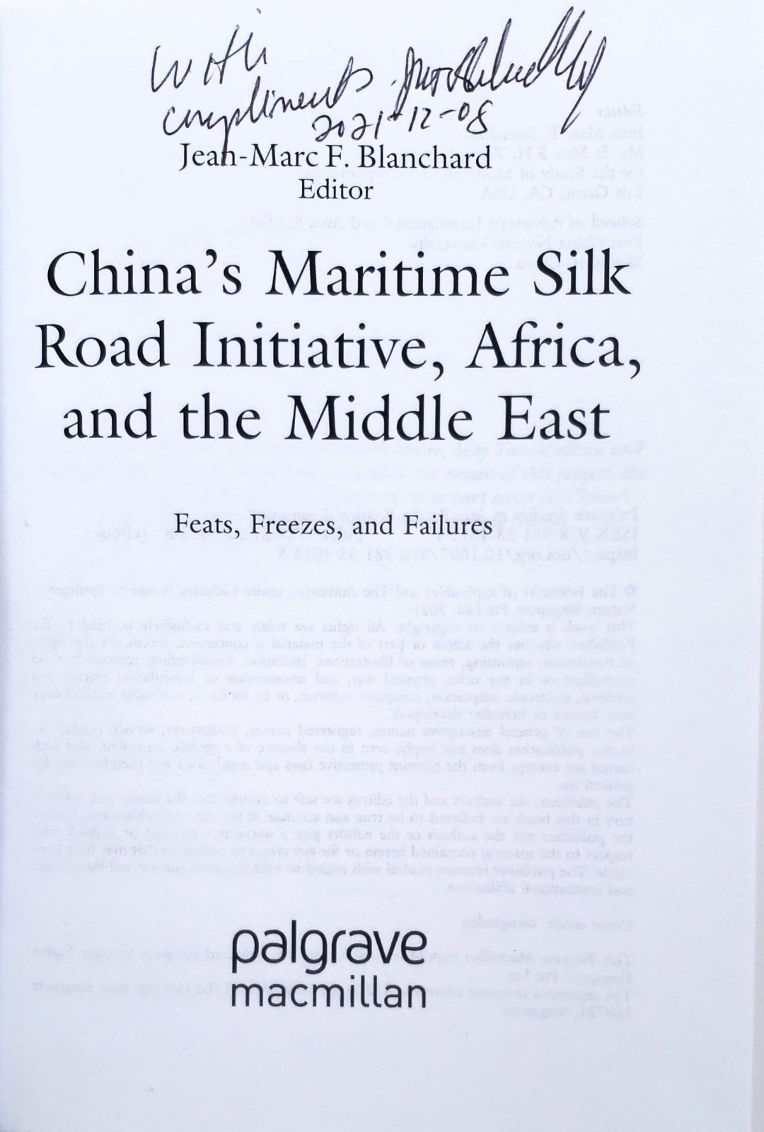China’s Maritime Silk Road Initiative Africa & the Middle East Signed by Editor