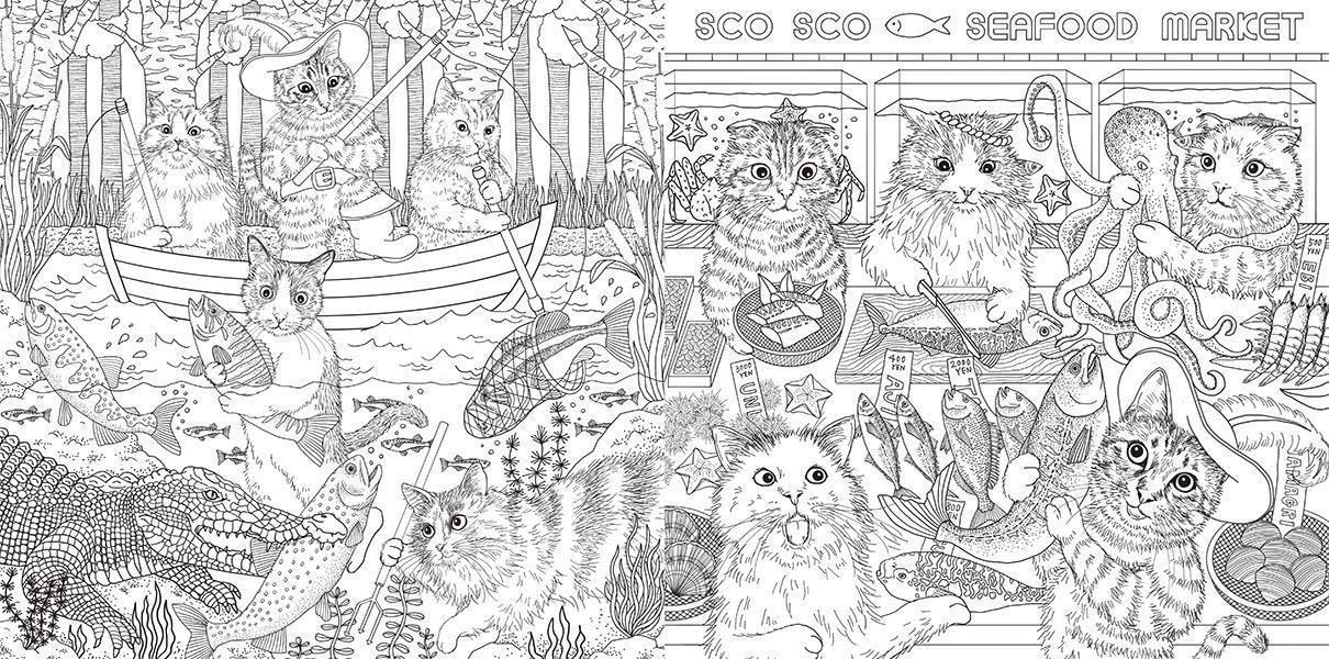 Fairytale Traveling Animals Cat and Friends Coloring Book Japanese New