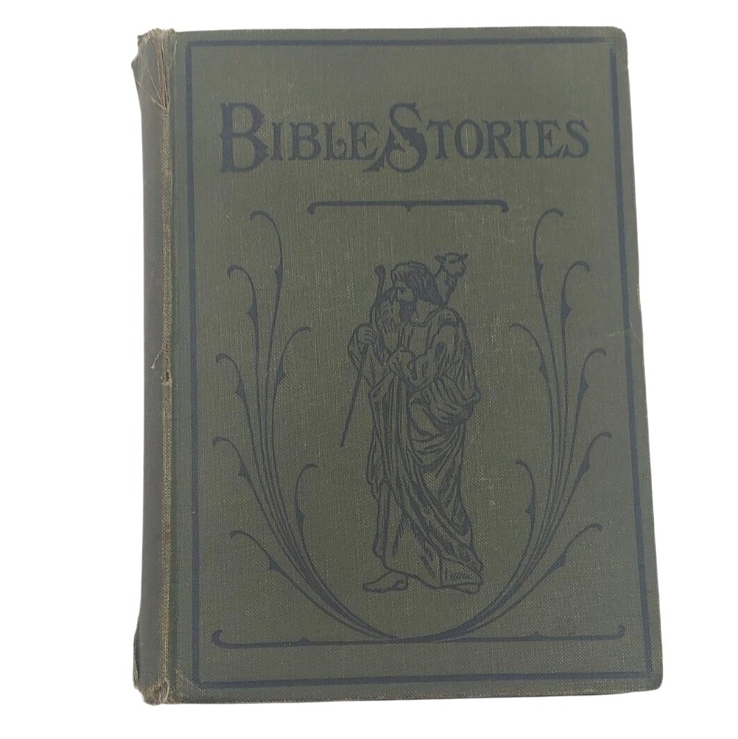 Antique Illustrated Childrens Bible Story Books Set Of 2 Hardcover 1896 & 1906