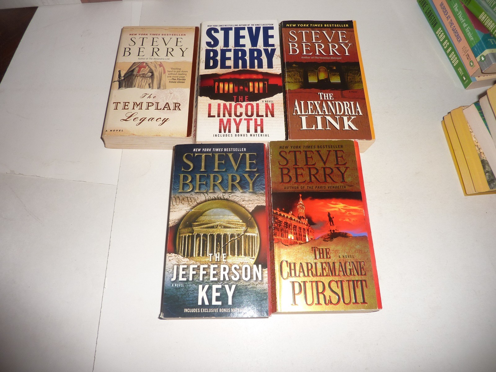 STEVE BERRY 5 PB Lot Thrillers Mystery Lincoln Myth Templar Legacy Jefferson Key