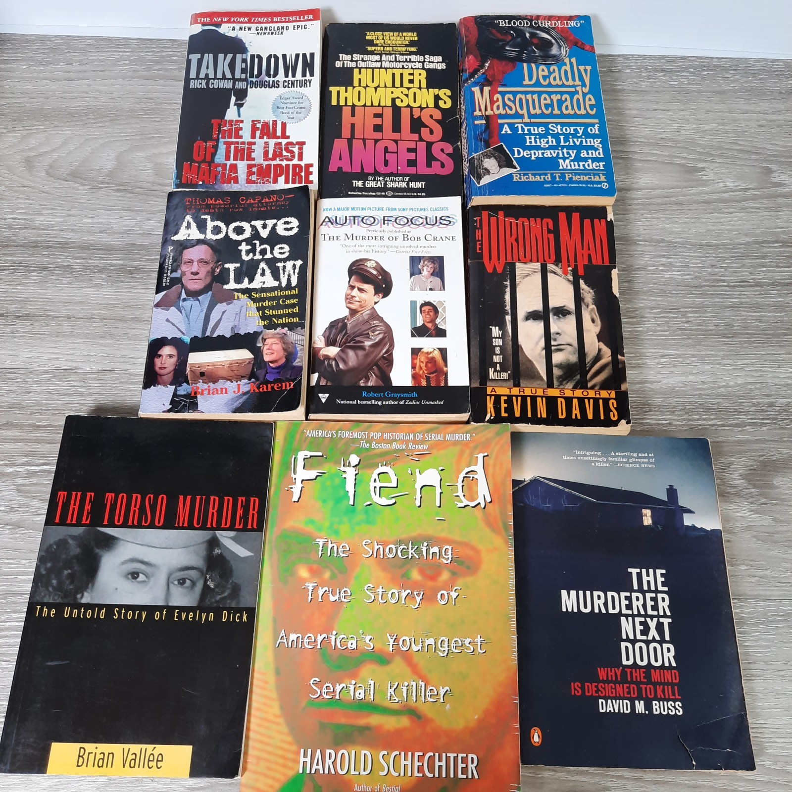 True Crime PB Lot of 9 Murder Serial Killers Hunter S. Thompson Hell’s Angels