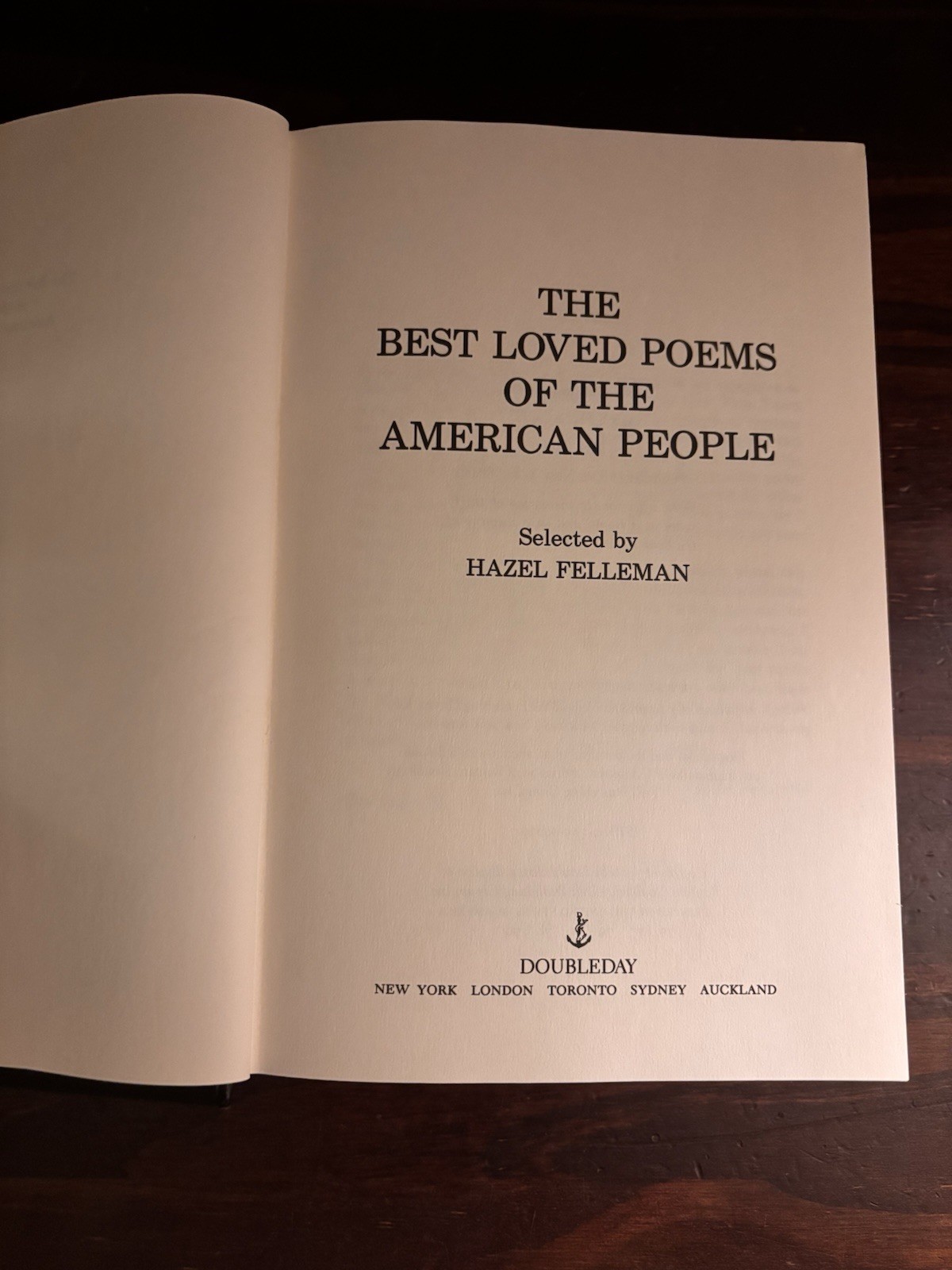 Doubleday The Best Loved Poems of the American People Hazel Felleman HC