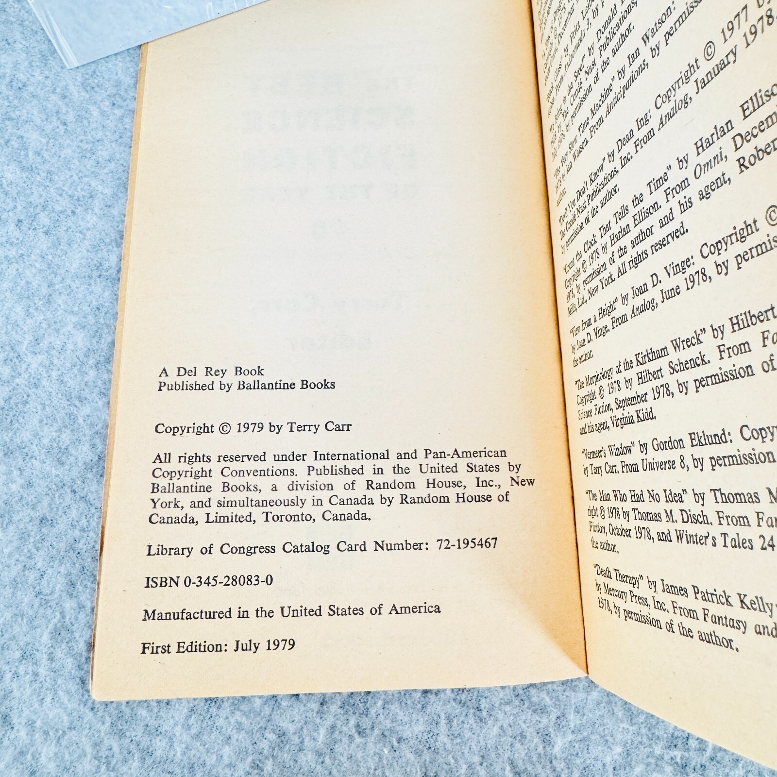 BEST SCIENCE FICTION OF THE YEAR Vol 8 15 Editor Terry Carr Vtg Anthology Books