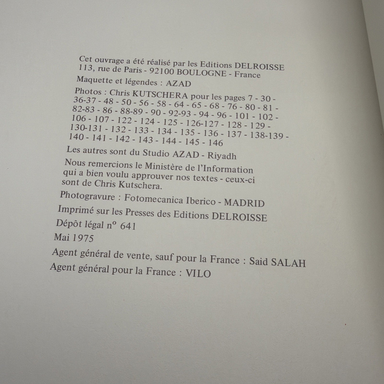 SAUDI ARABIA / ARABIE SEOUDITE – EDITIONS DELROISSE, PARIS FRANCE 1975 – RARE!!!