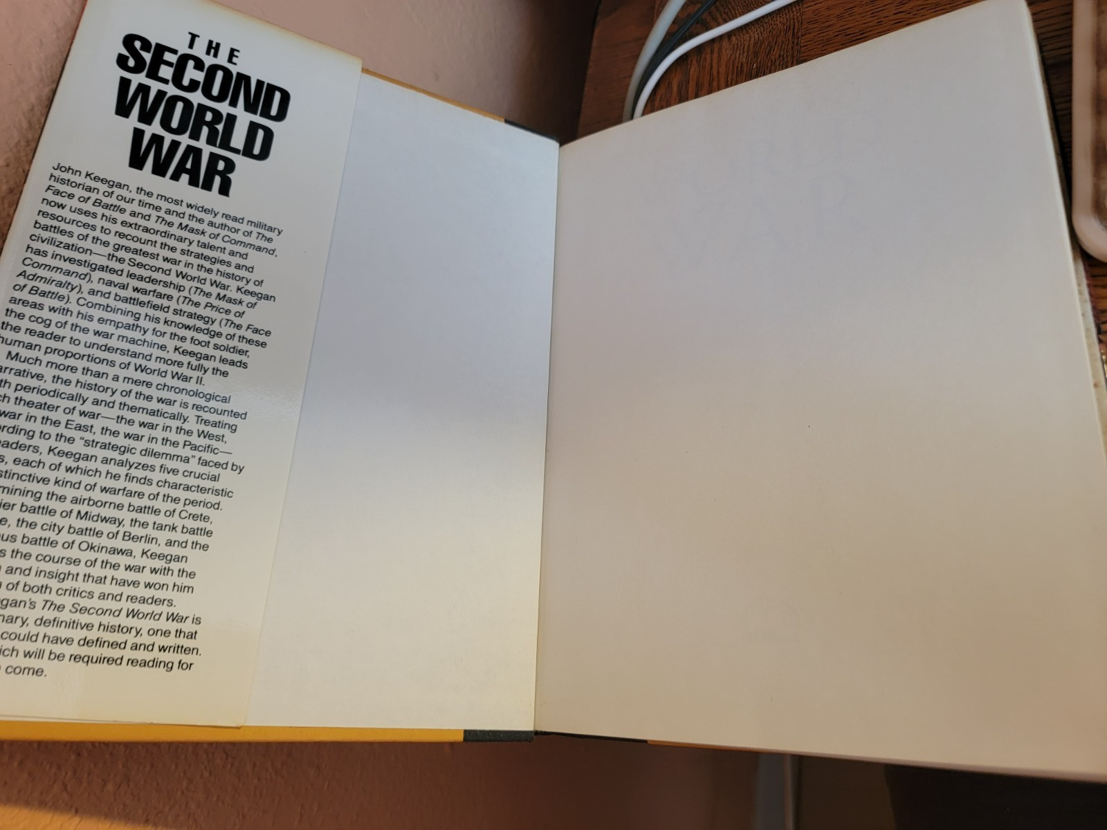 RARE! THE SECOND WORLD WAR by JOHN KEEGAN (1989, Hardcover) FINE w/JACKET