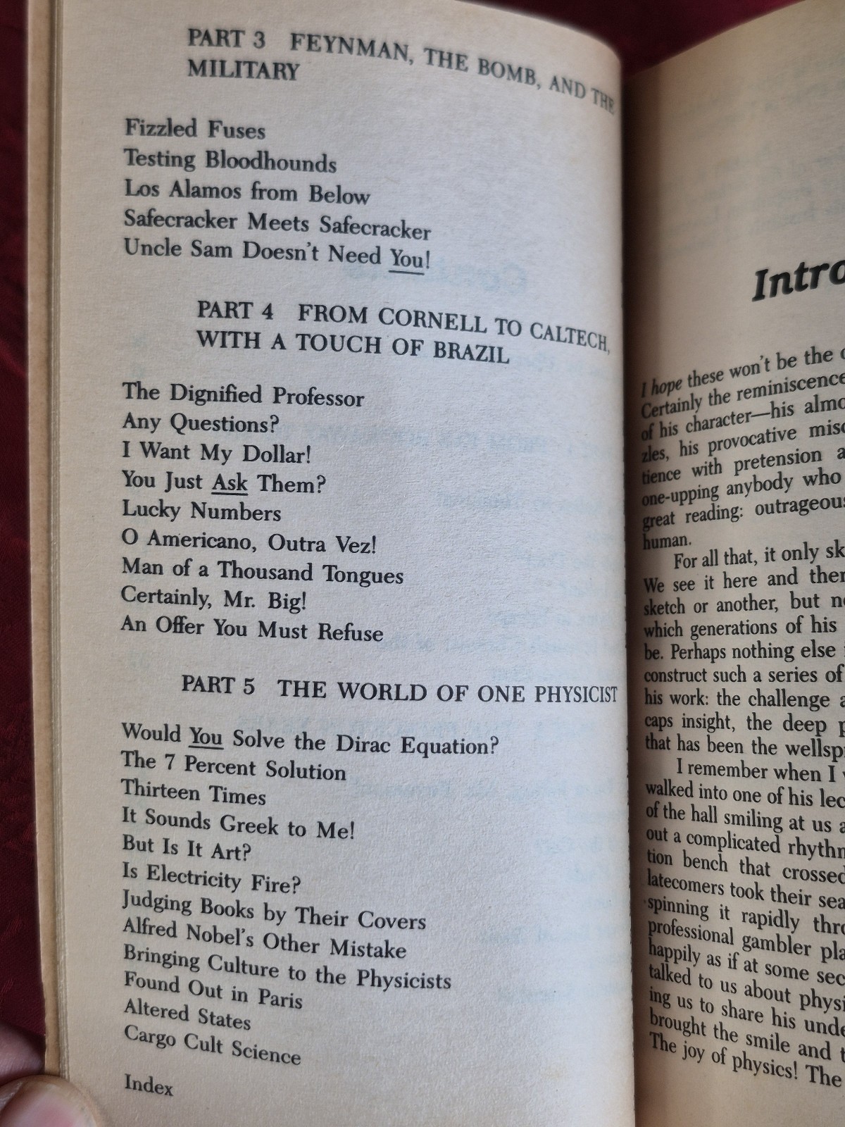“Surely You’re Joking Mr. Feynman” – Richard P. Feynman – Bantam 1986 mmpb