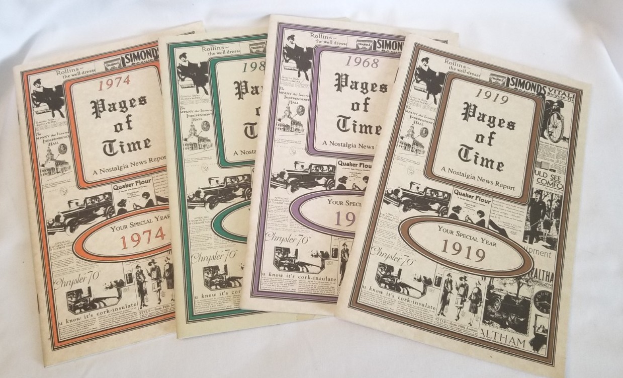 Lot Of 4 Pages Of Time Nostalgia News Report Pamphlet Booklets