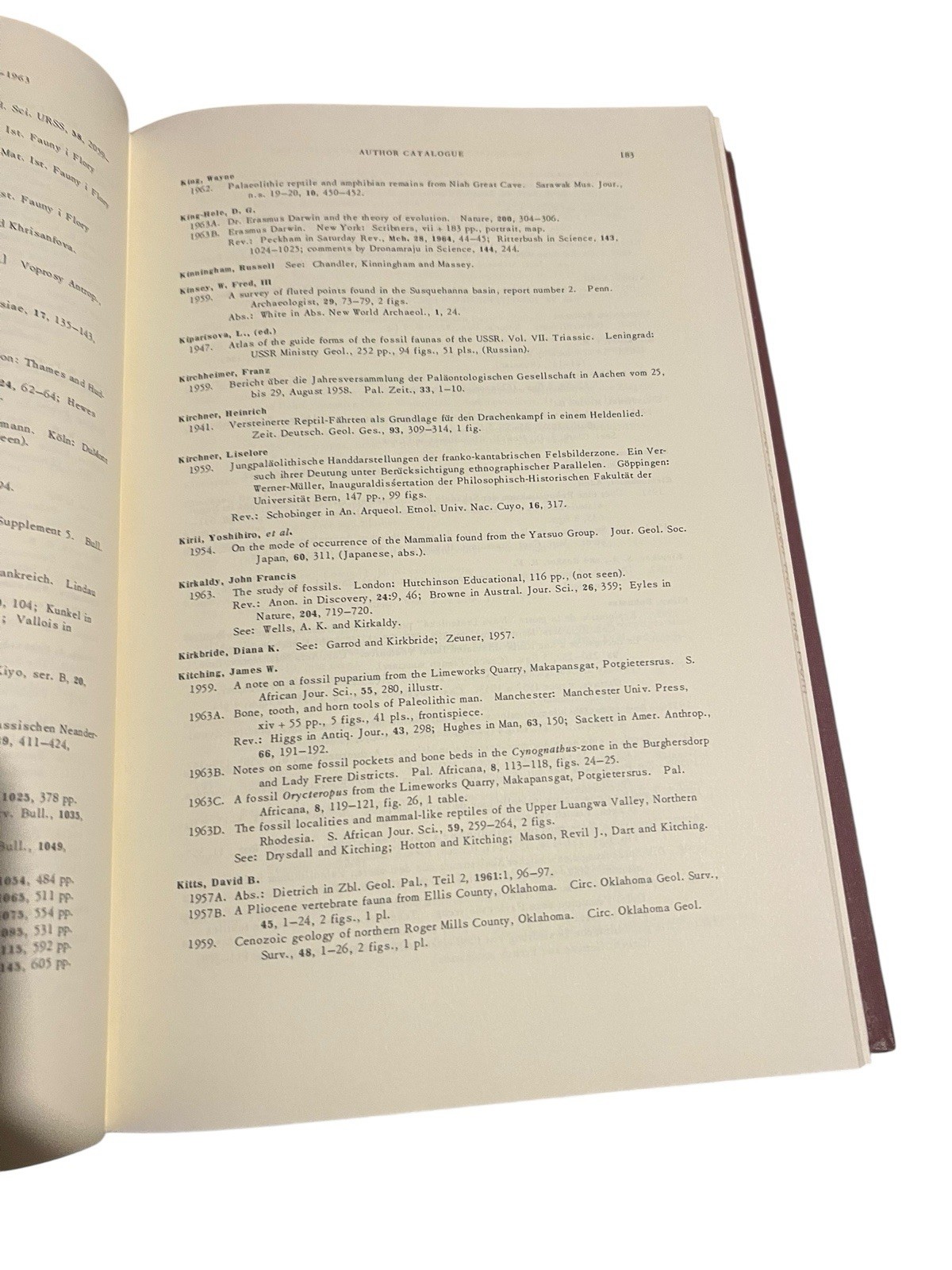 Bibliography And Index Of Fossil Vertebrates 1959-1963 Hardcover 1968