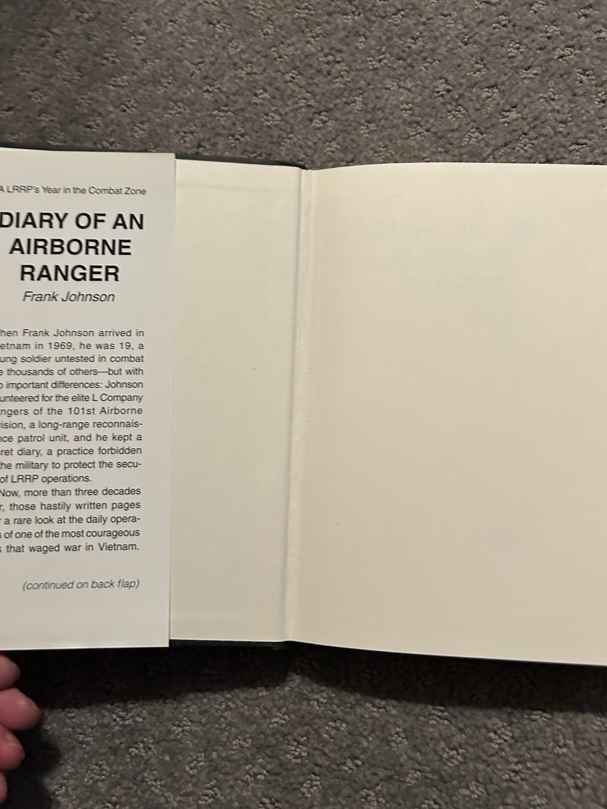 Diary of an Airborne Ranger: A LRRP’s Year in the Combat Zone by Frank Johnson.