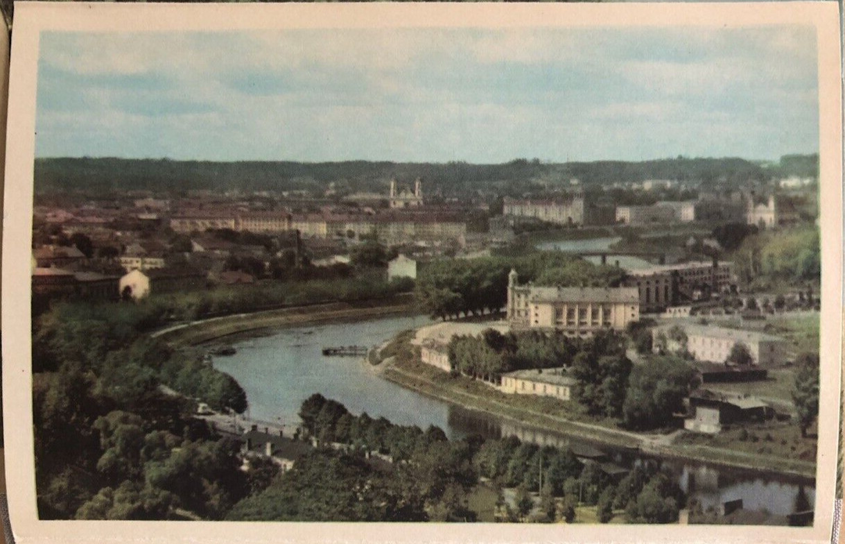 Set of 32 Vintage Color Souvenir Cards of Vilnius Lithuania, 4 x 6.25 in, 1950s